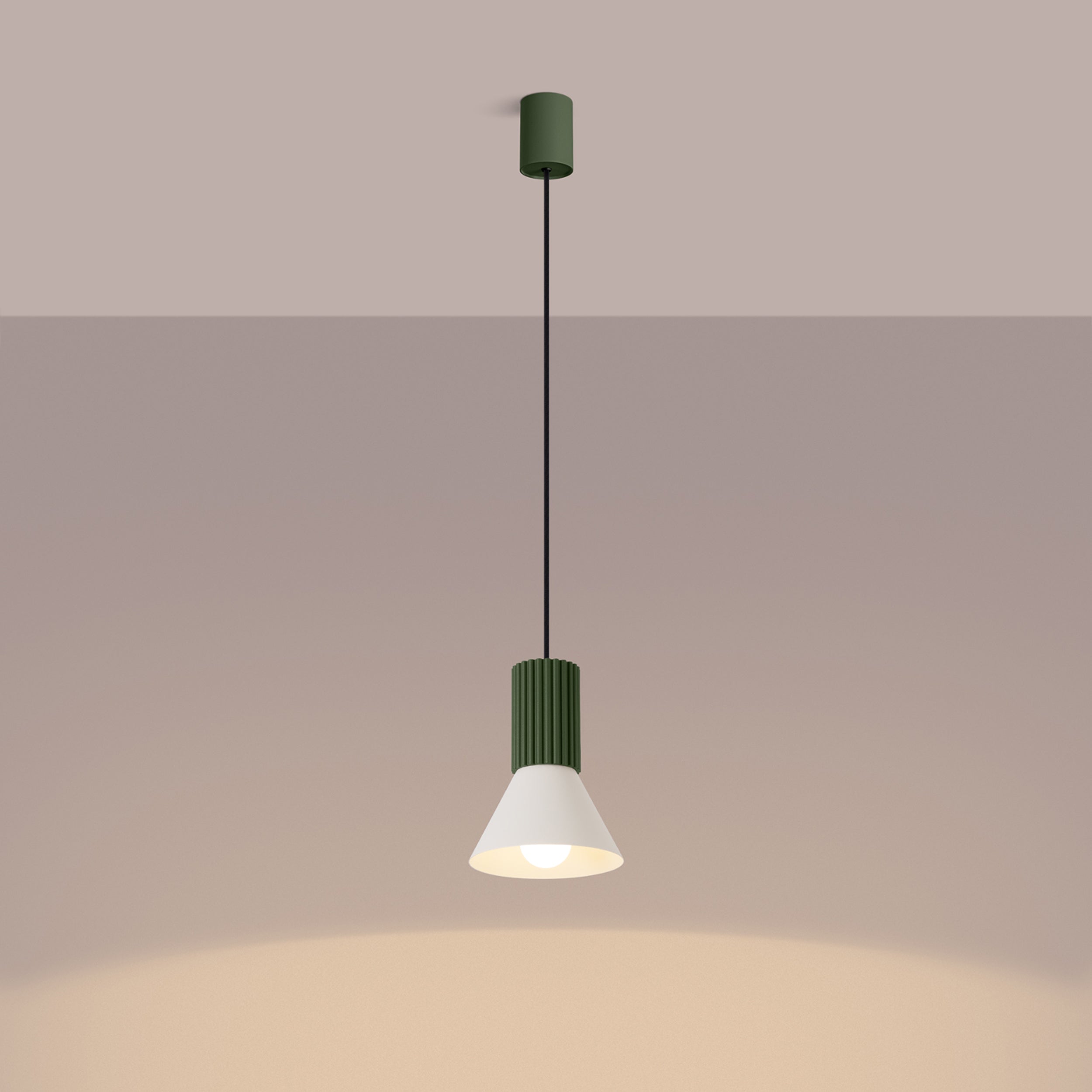 Lampa wisząca Estria x1 beżowa/zielona oliwka