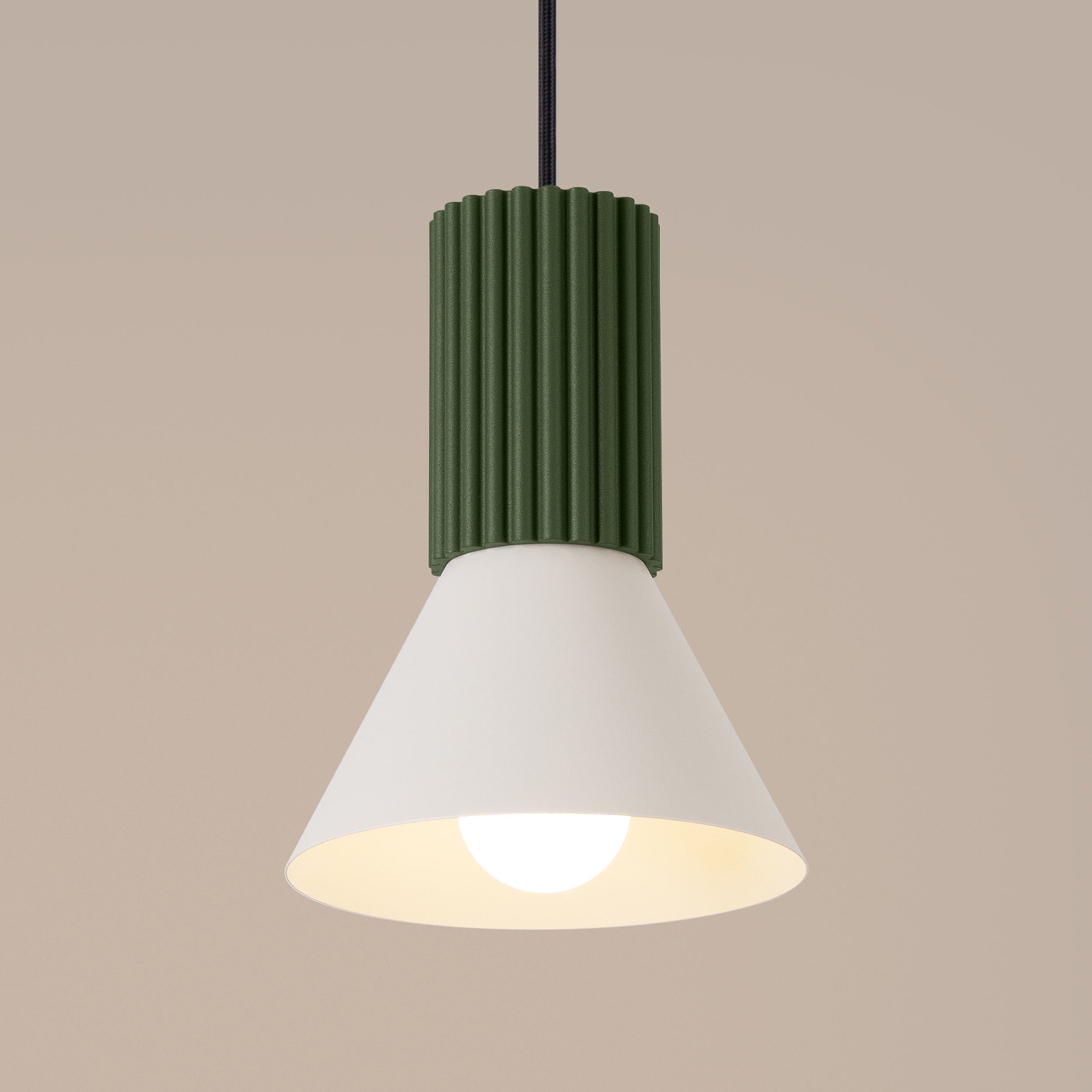 Lampa wisząca Estria x1 beżowa/zielona oliwka