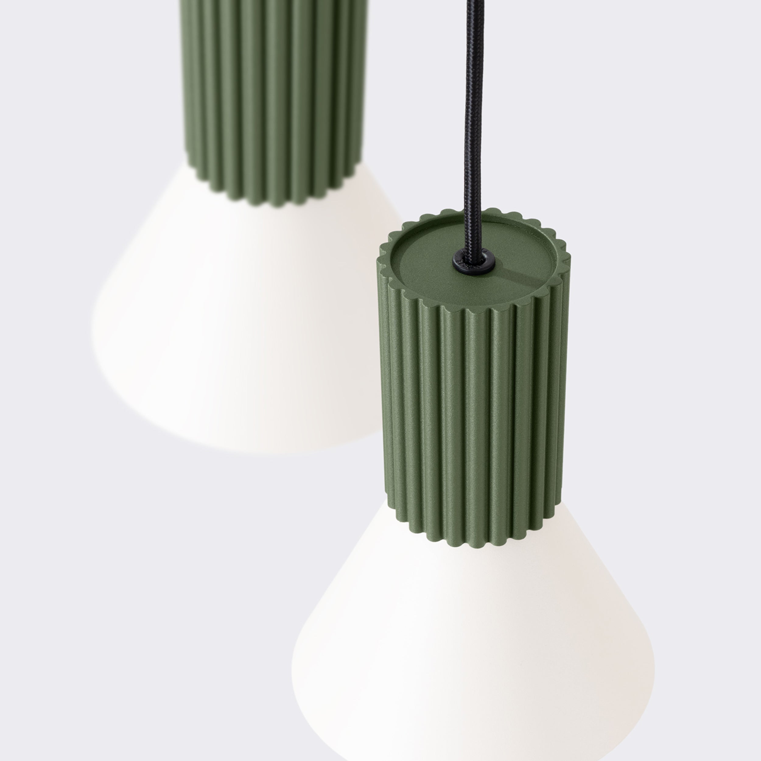 Lampa wisząca Estria x3 beżowa/zielona oliwka