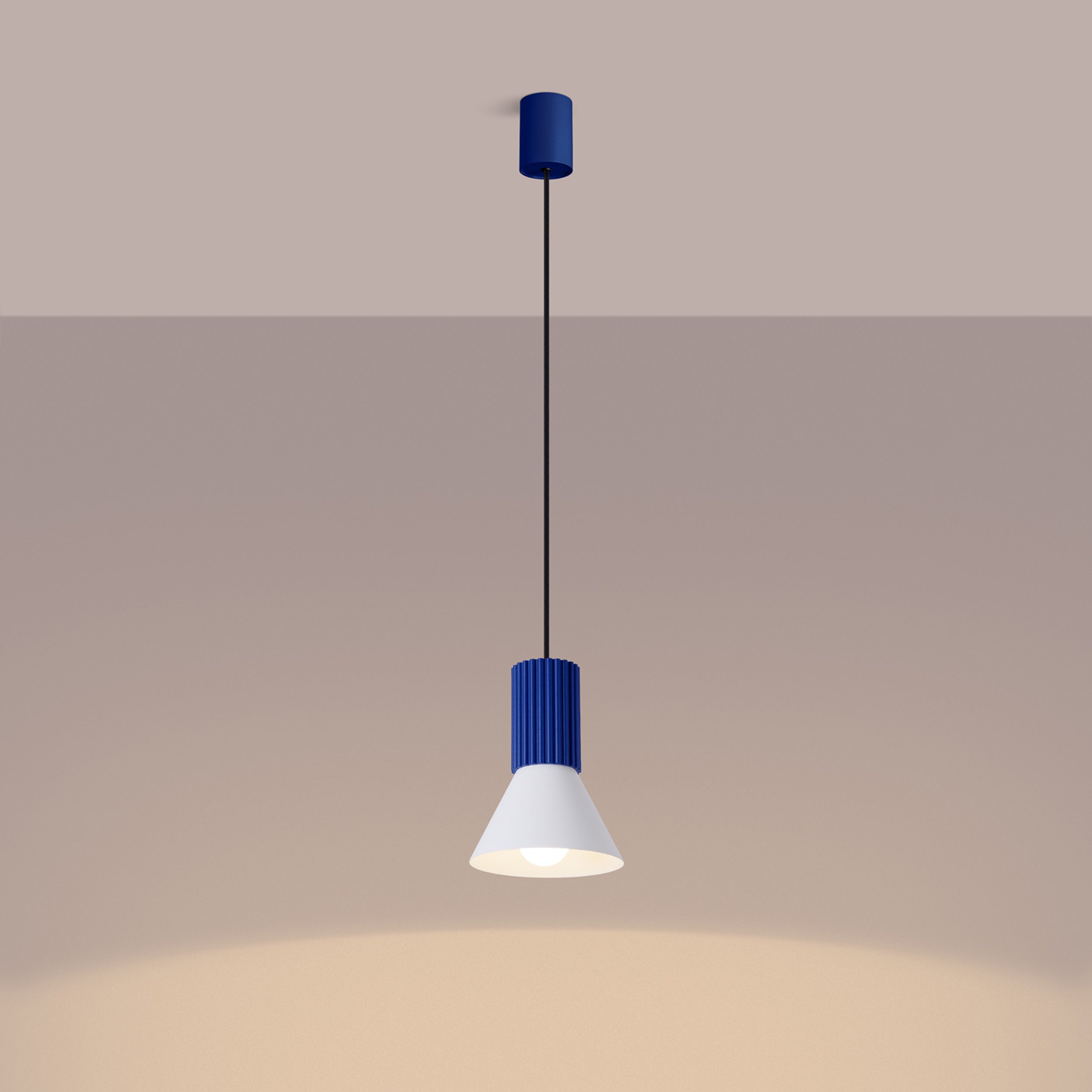 Lampa wisząca Estria x1 biała/ultramaryna