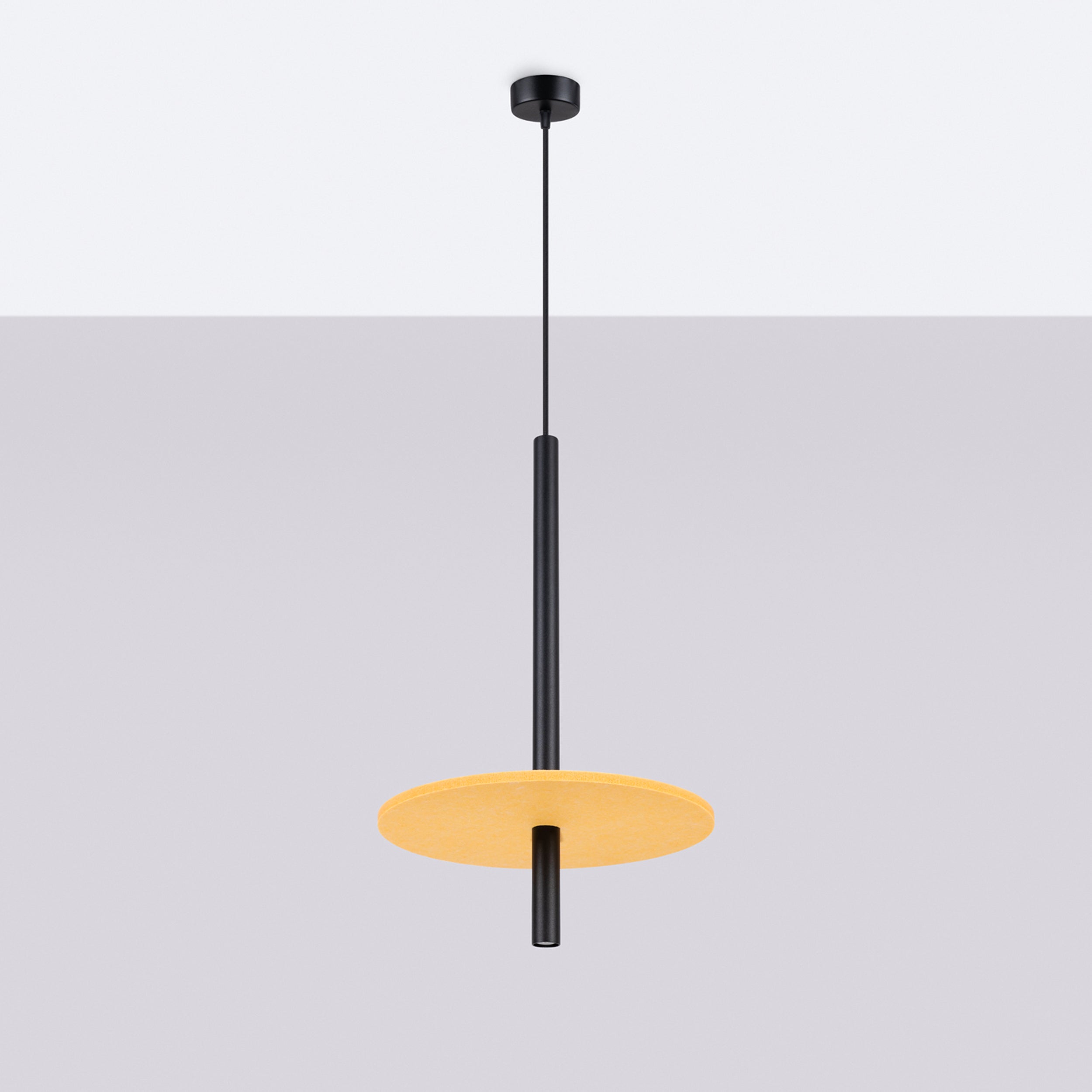 Lampa wisząca Feltro czarna/żółta