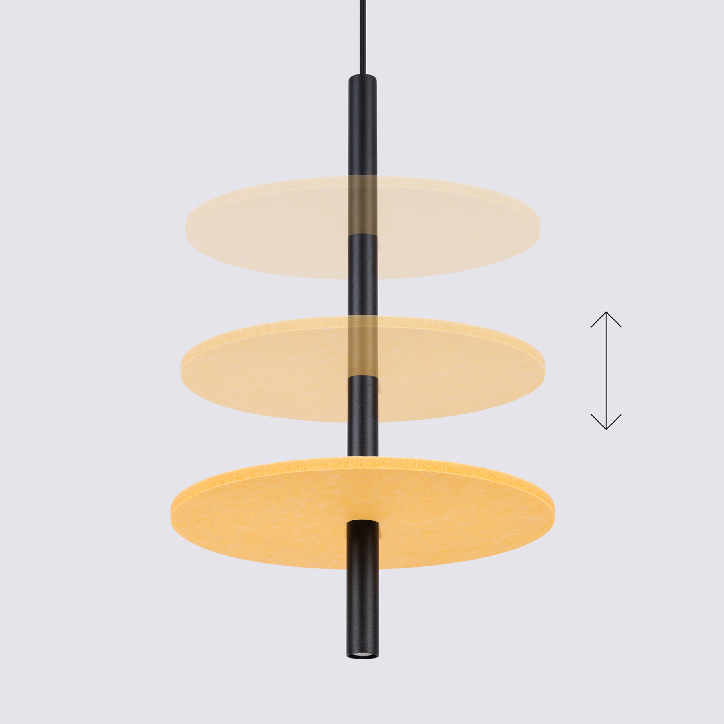Lampa wisząca Feltro czarna/żółta