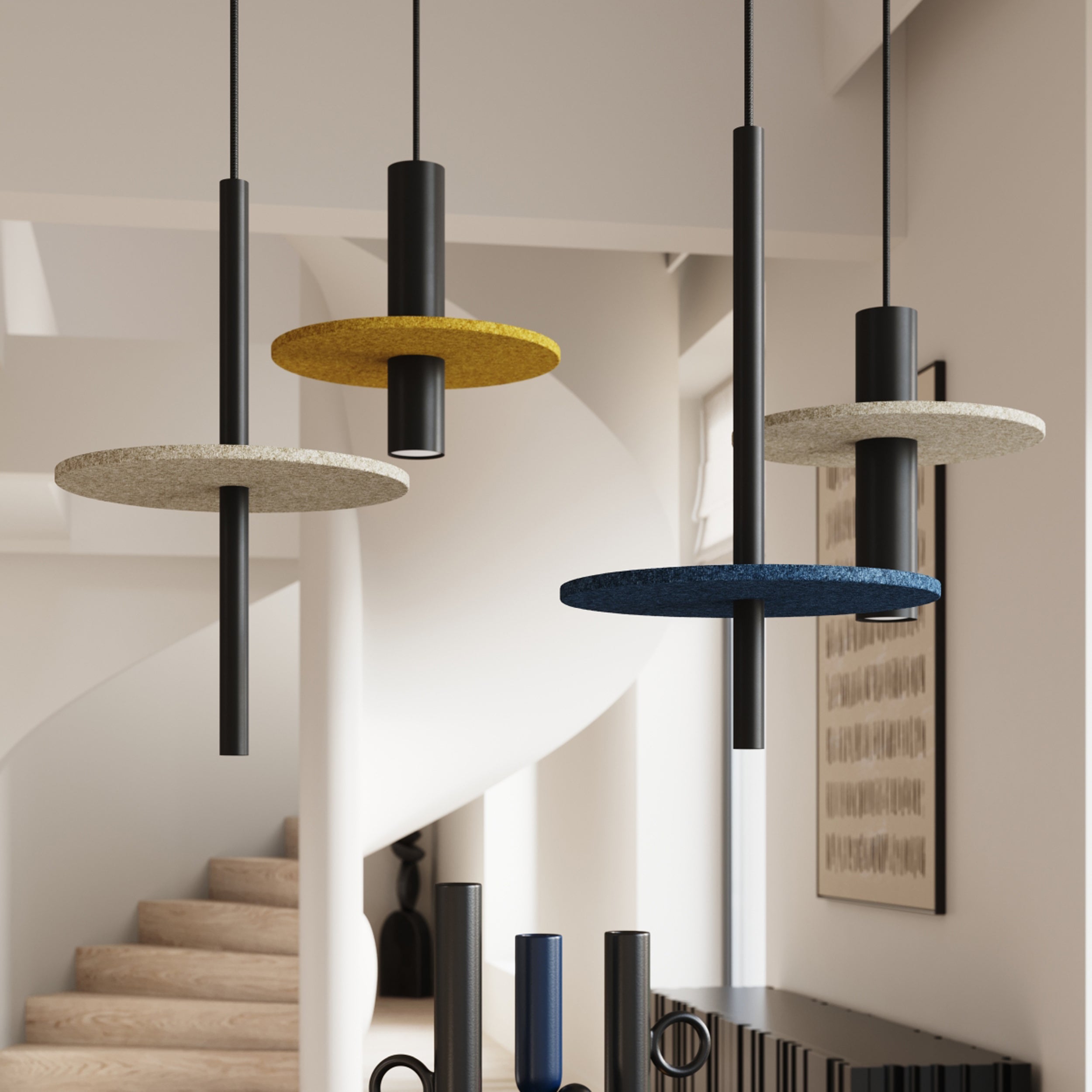 Lampa wisząca Feltro czarna/granatowa