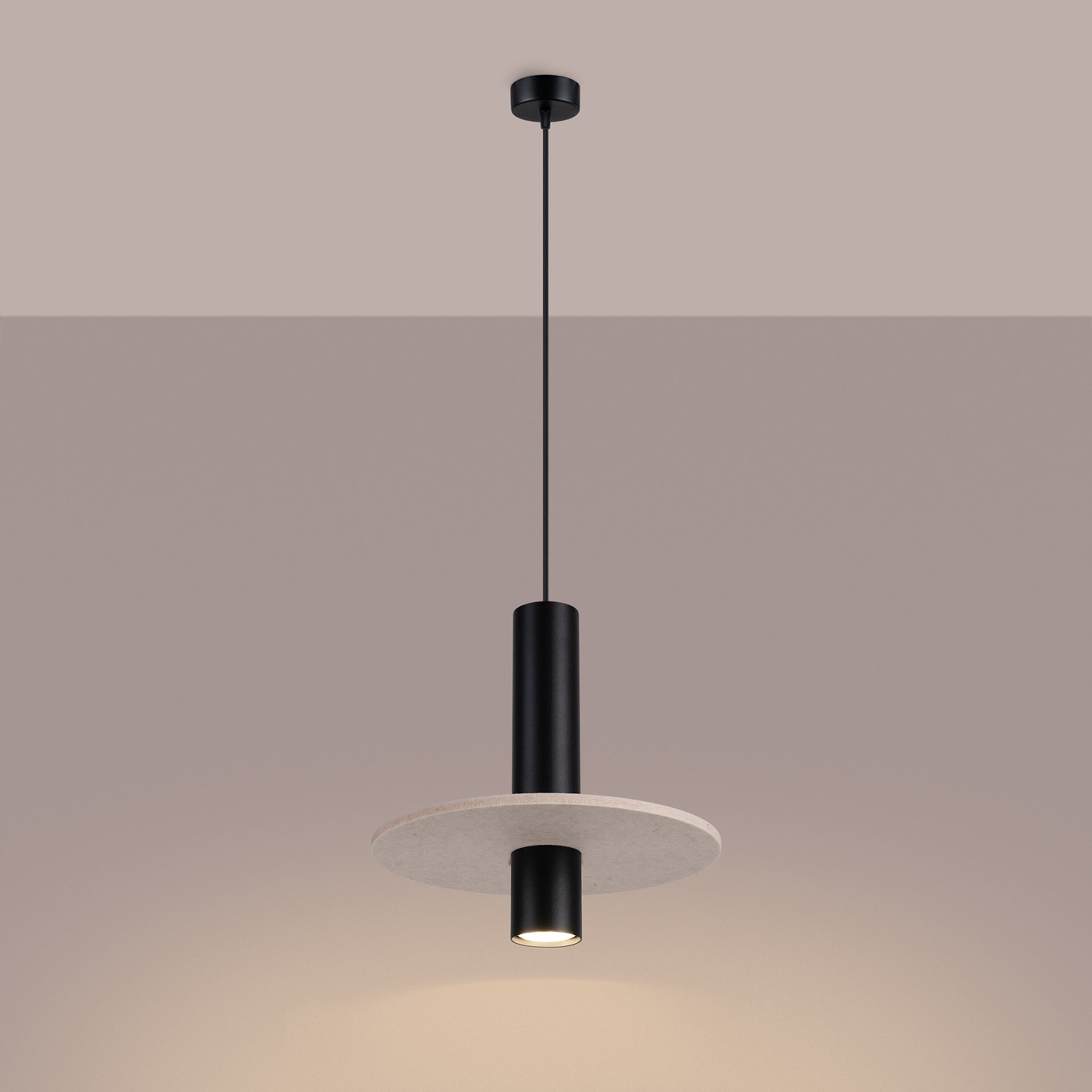 Lampa wisząca Pelta czarna/beżowa