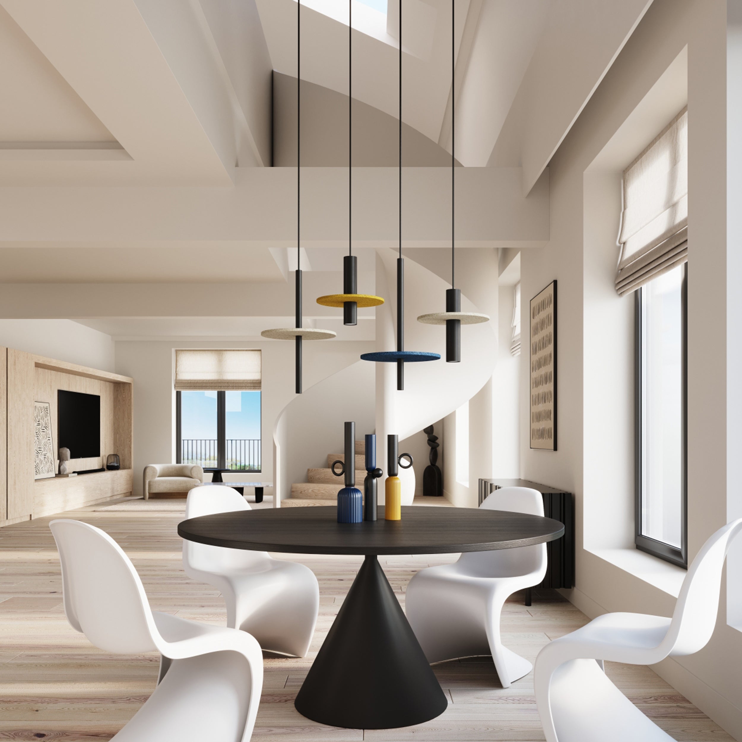 Lampa wisząca Pelta czarna/żółta