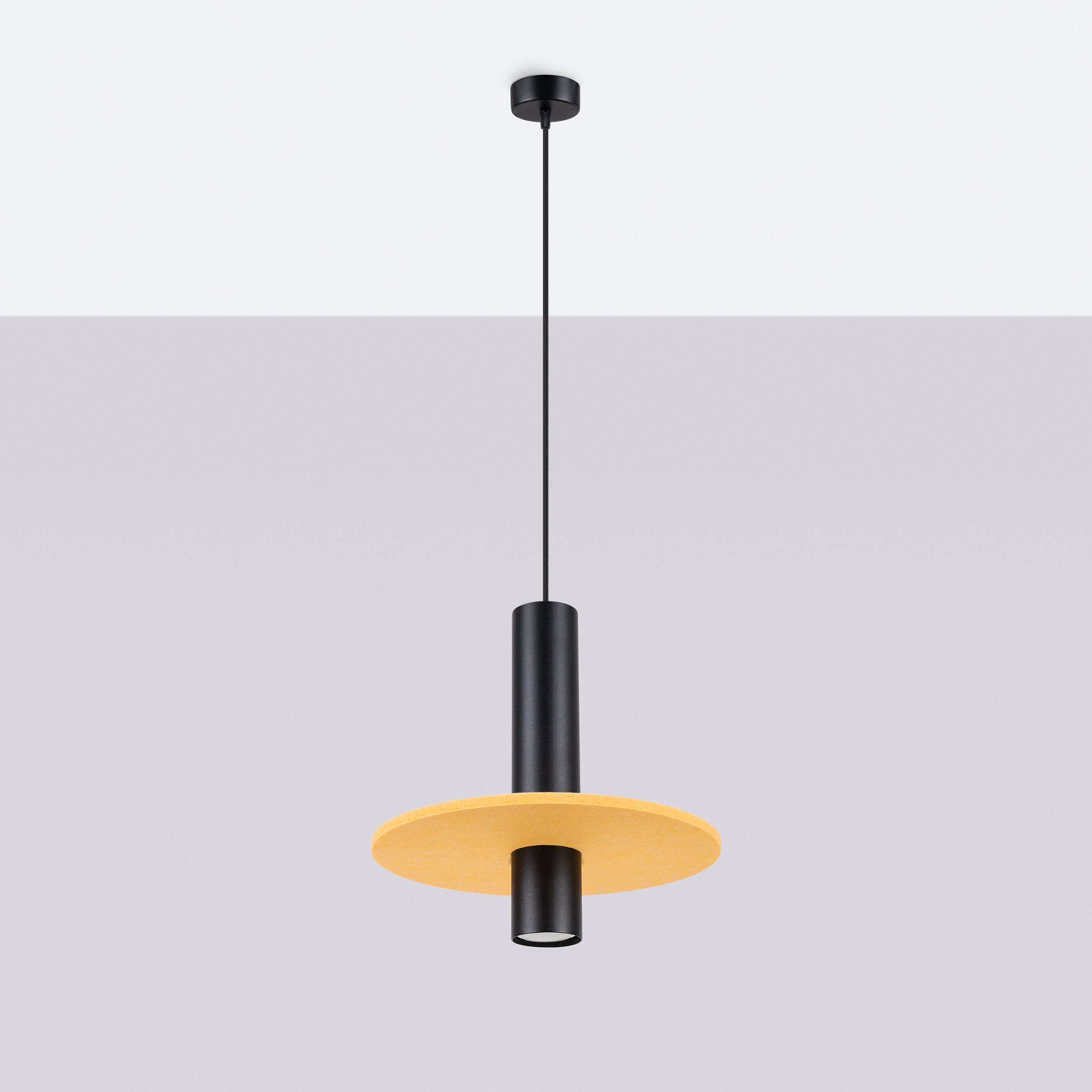 Lampa wisząca Pelta czarna/żółta