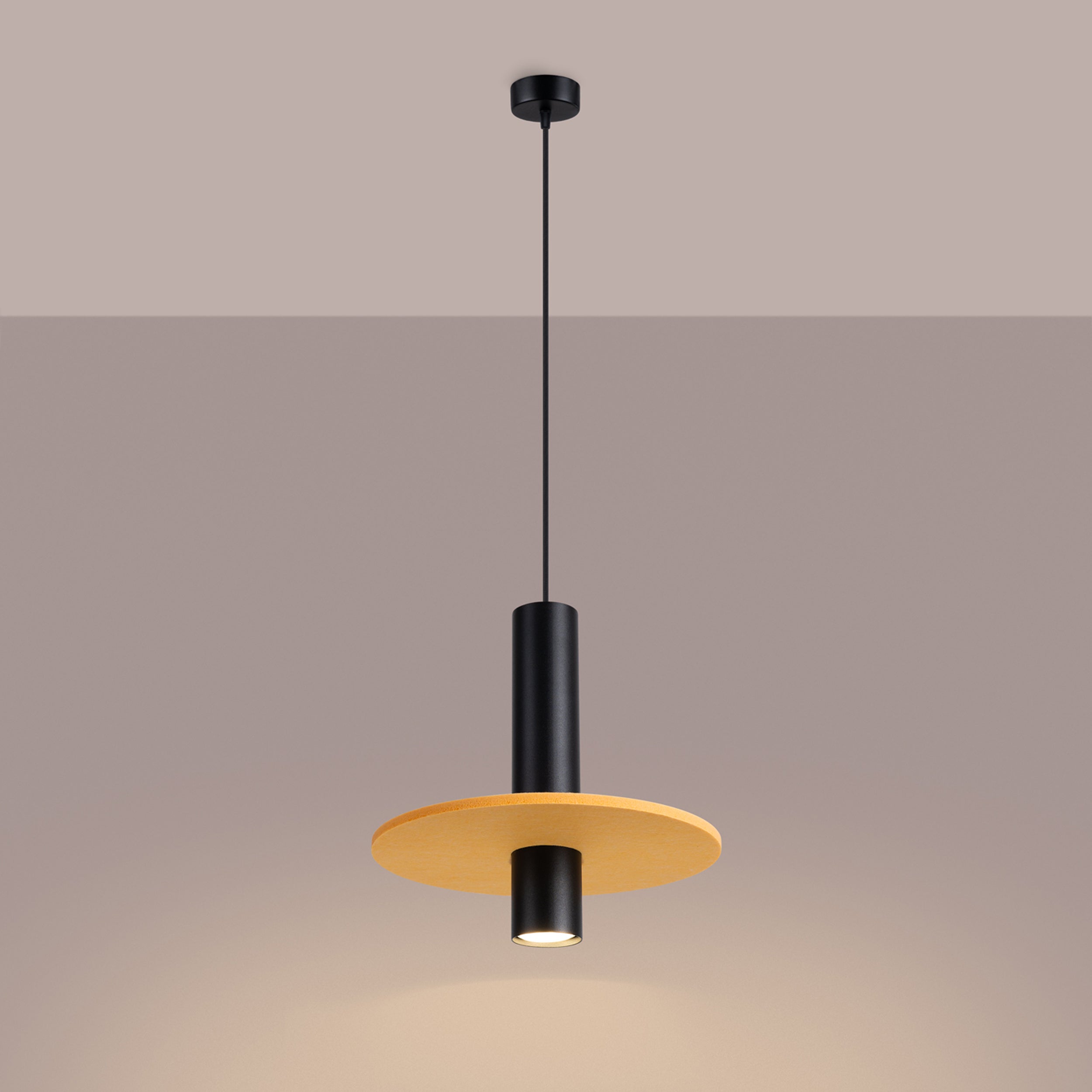 Lampa wisząca Pelta czarna/żółta