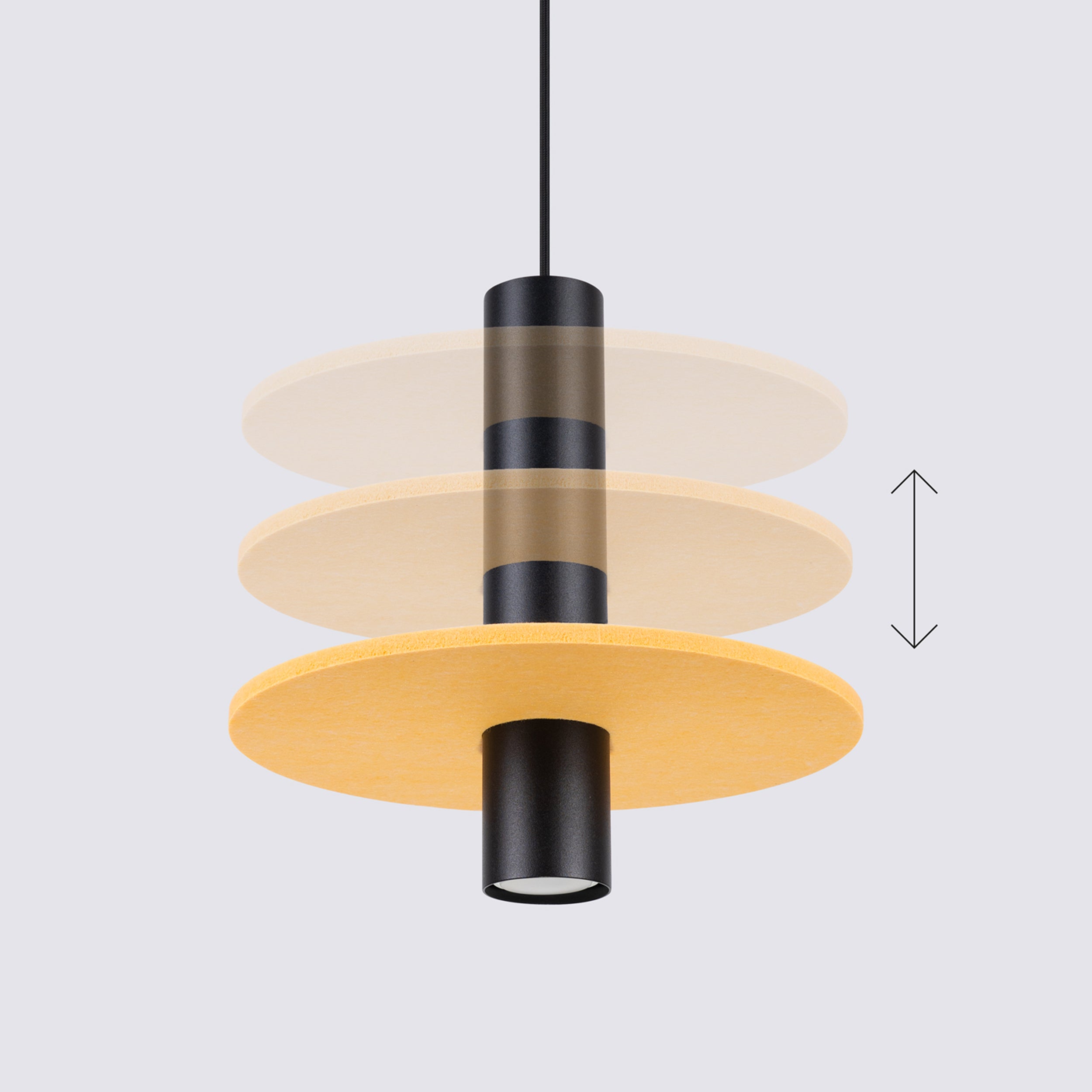 Lampa wisząca Pelta czarna/żółta