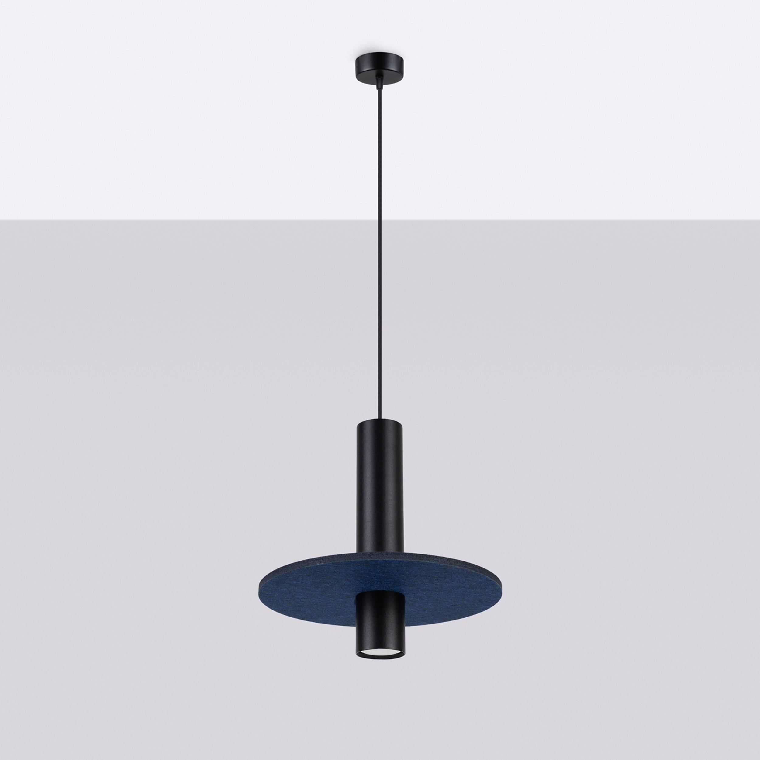 Lampa wisząca Pelta czarna/granatowa