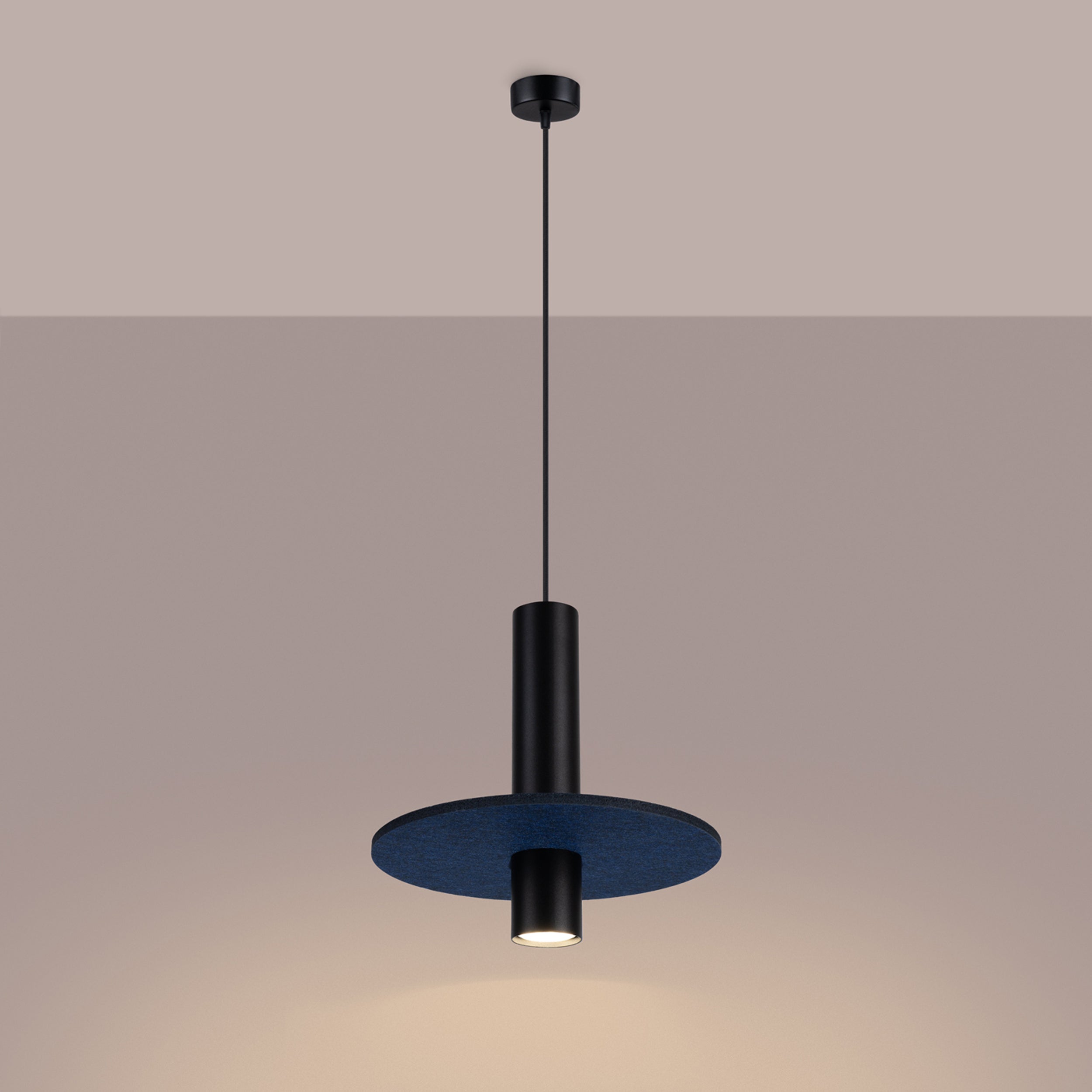 Lampa wisząca Pelta czarna/granatowa