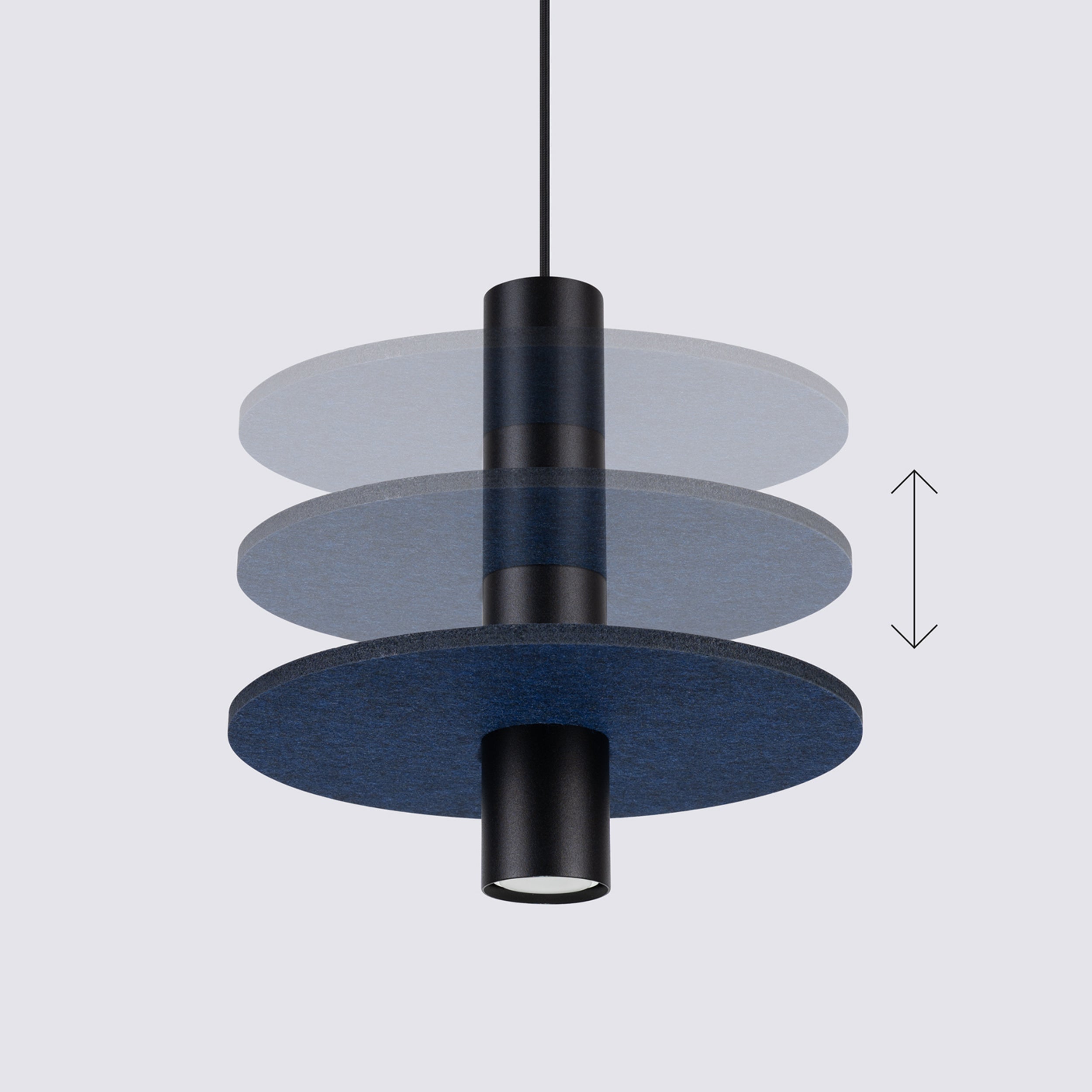 Lampa wisząca Pelta czarna/granatowa