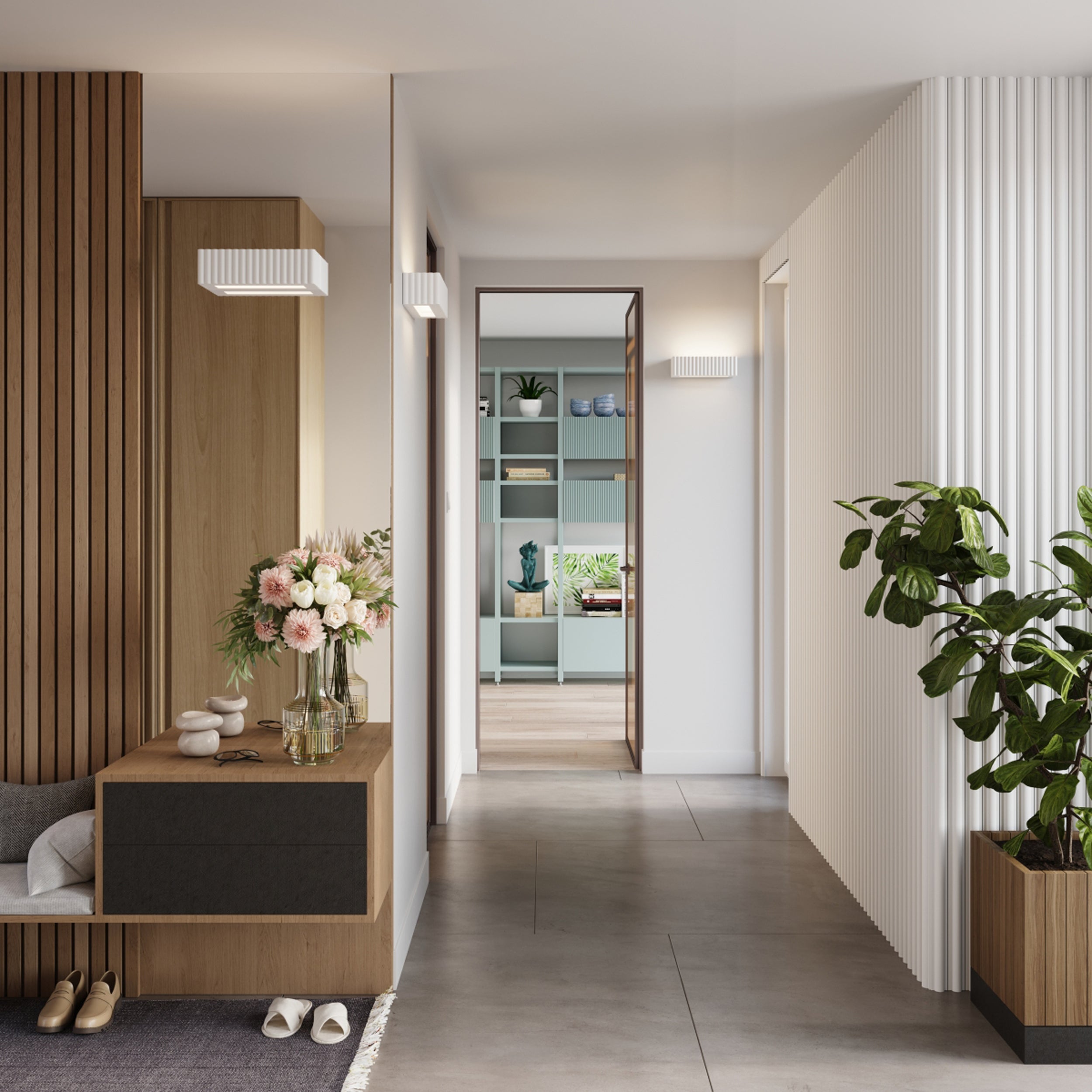 Kinkiet ceramiczny Rigata biały