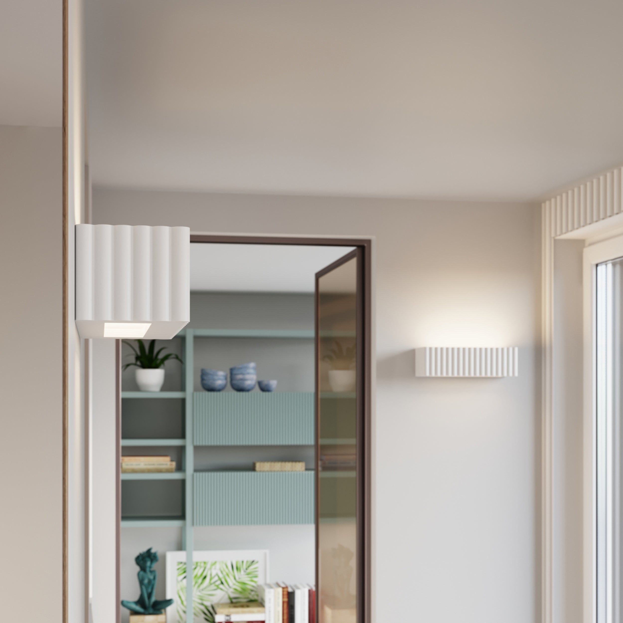 Kinkiet ceramiczny Rigata biały