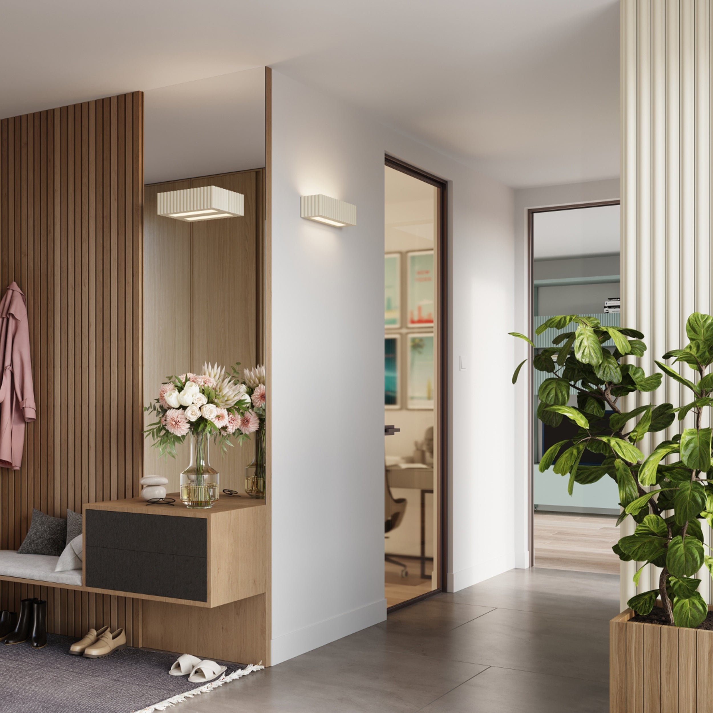 Kinkiet ceramiczny Rigata beżowy