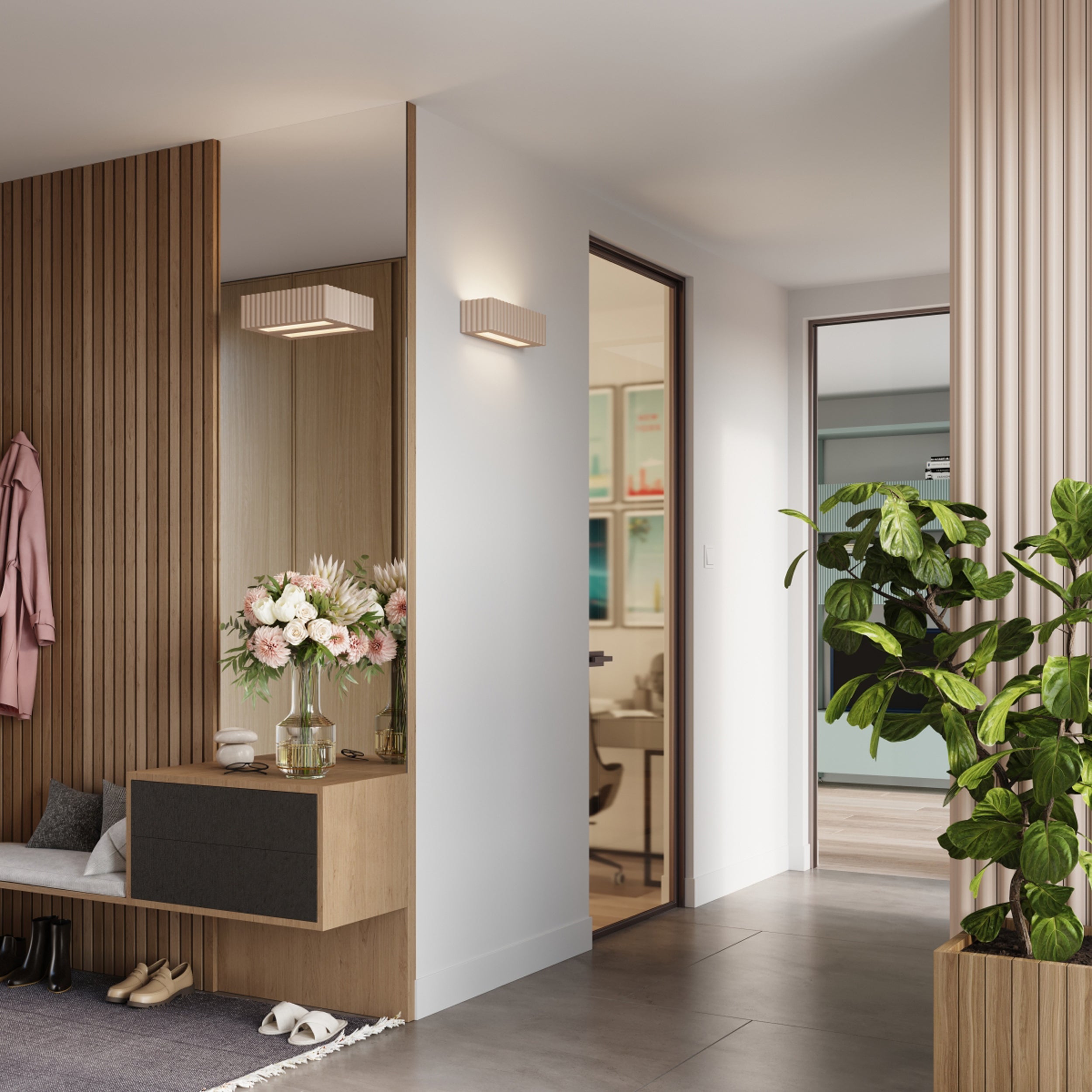 Kinkiet ceramiczny Rigata taupe