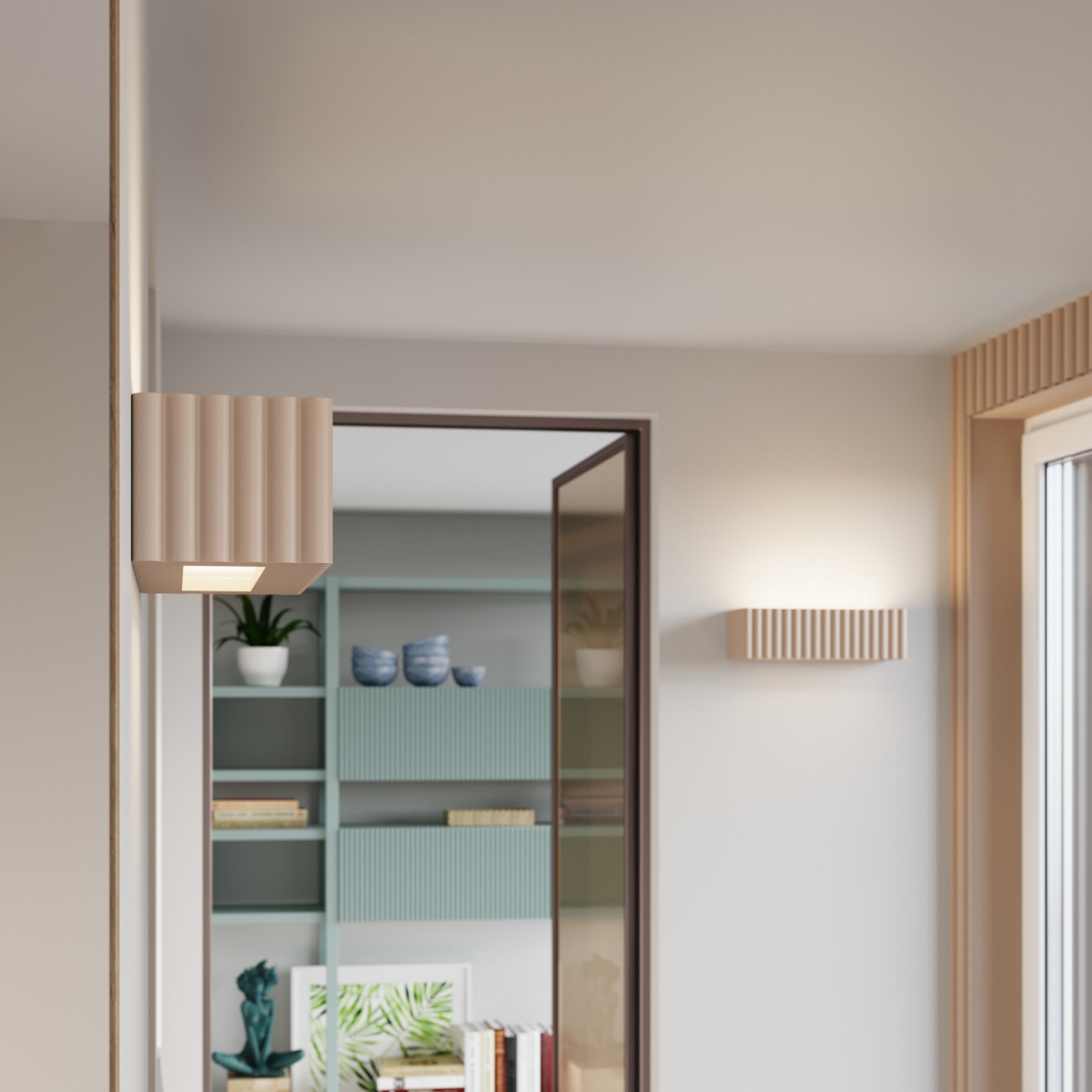 Kinkiet ceramiczny Rigata taupe