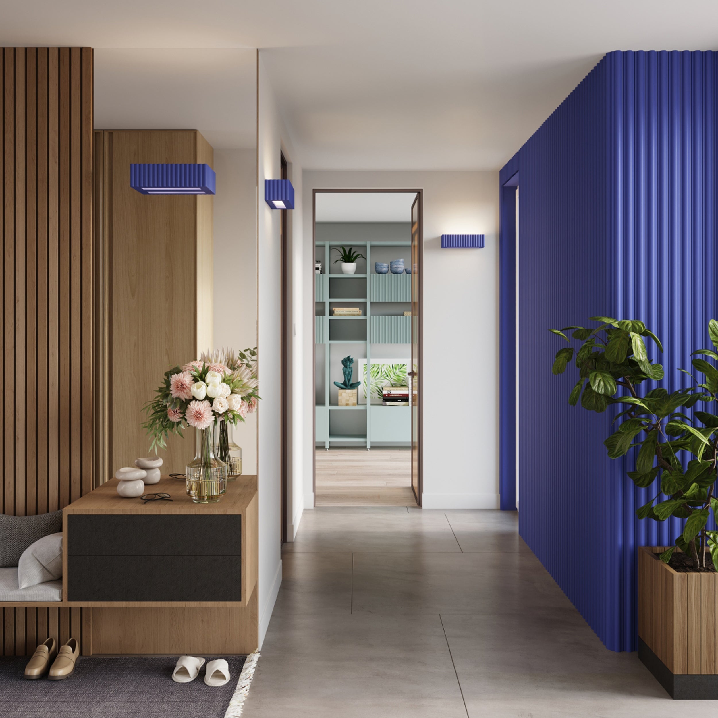Kinkiet ceramiczny Rigata ultramaryna
