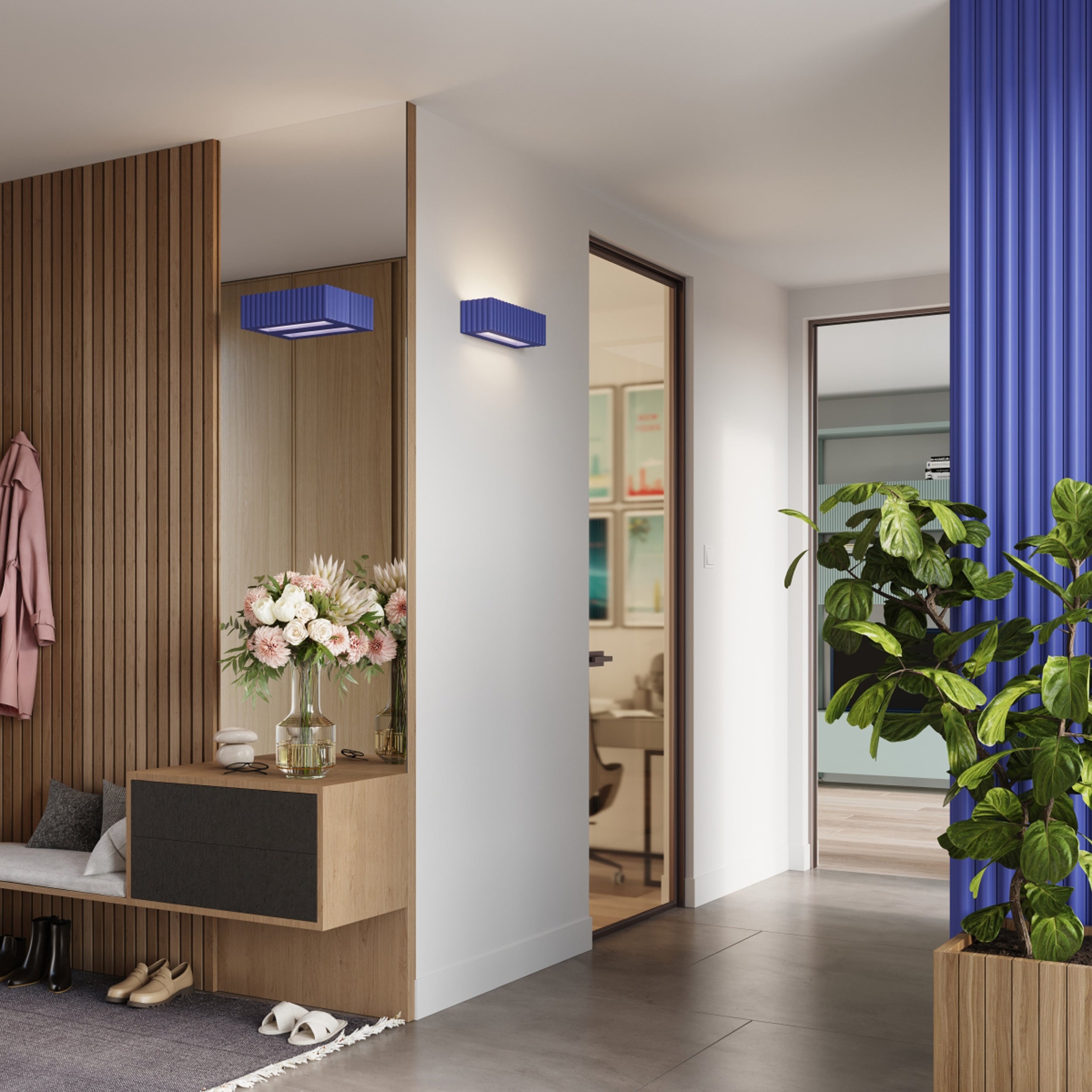 Kinkiet ceramiczny Rigata ultramaryna