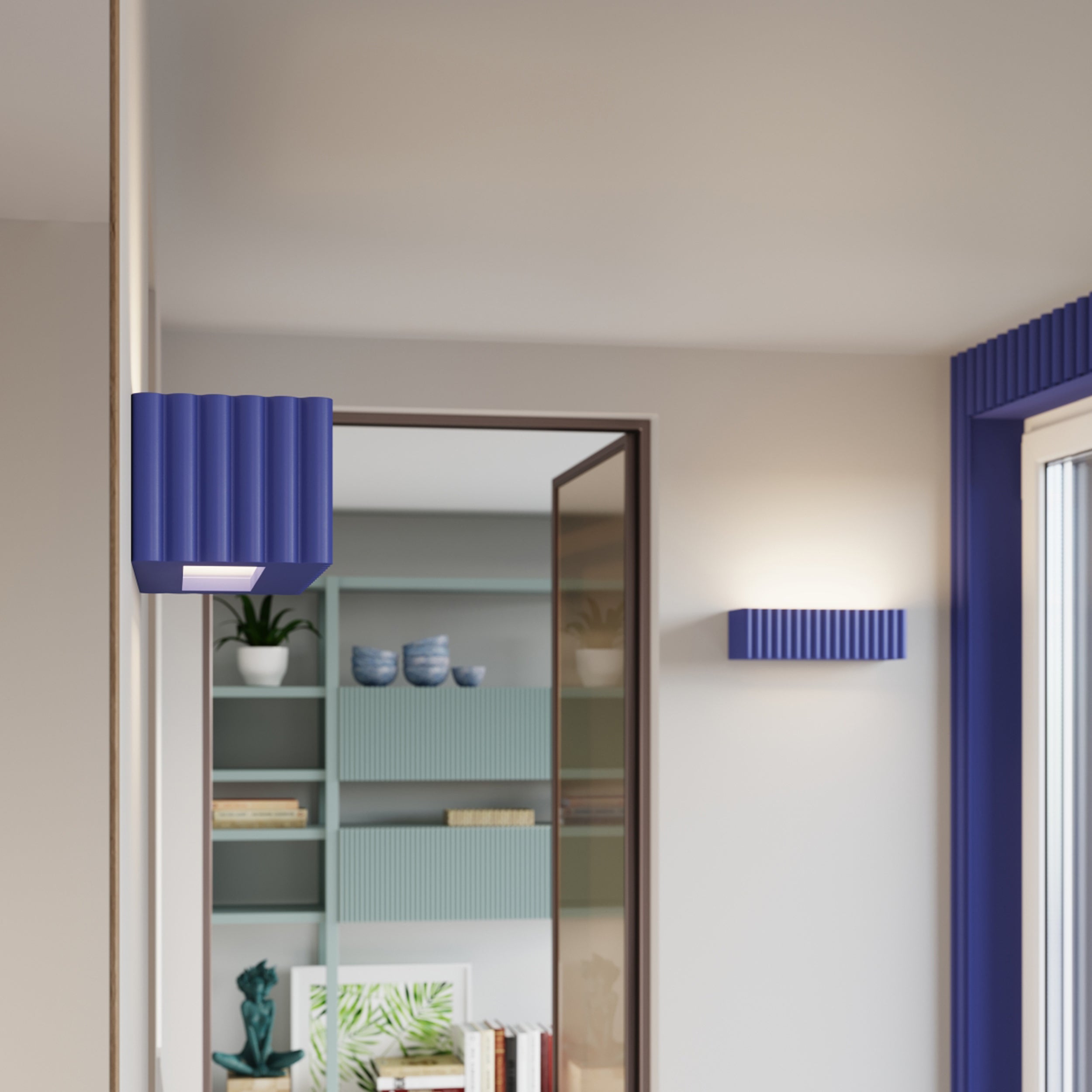 Kinkiet ceramiczny Rigata ultramaryna
