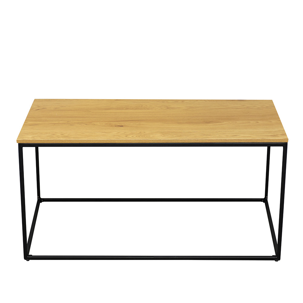 Stolik kawowy industrialny Krapina 90x60 cm dąb