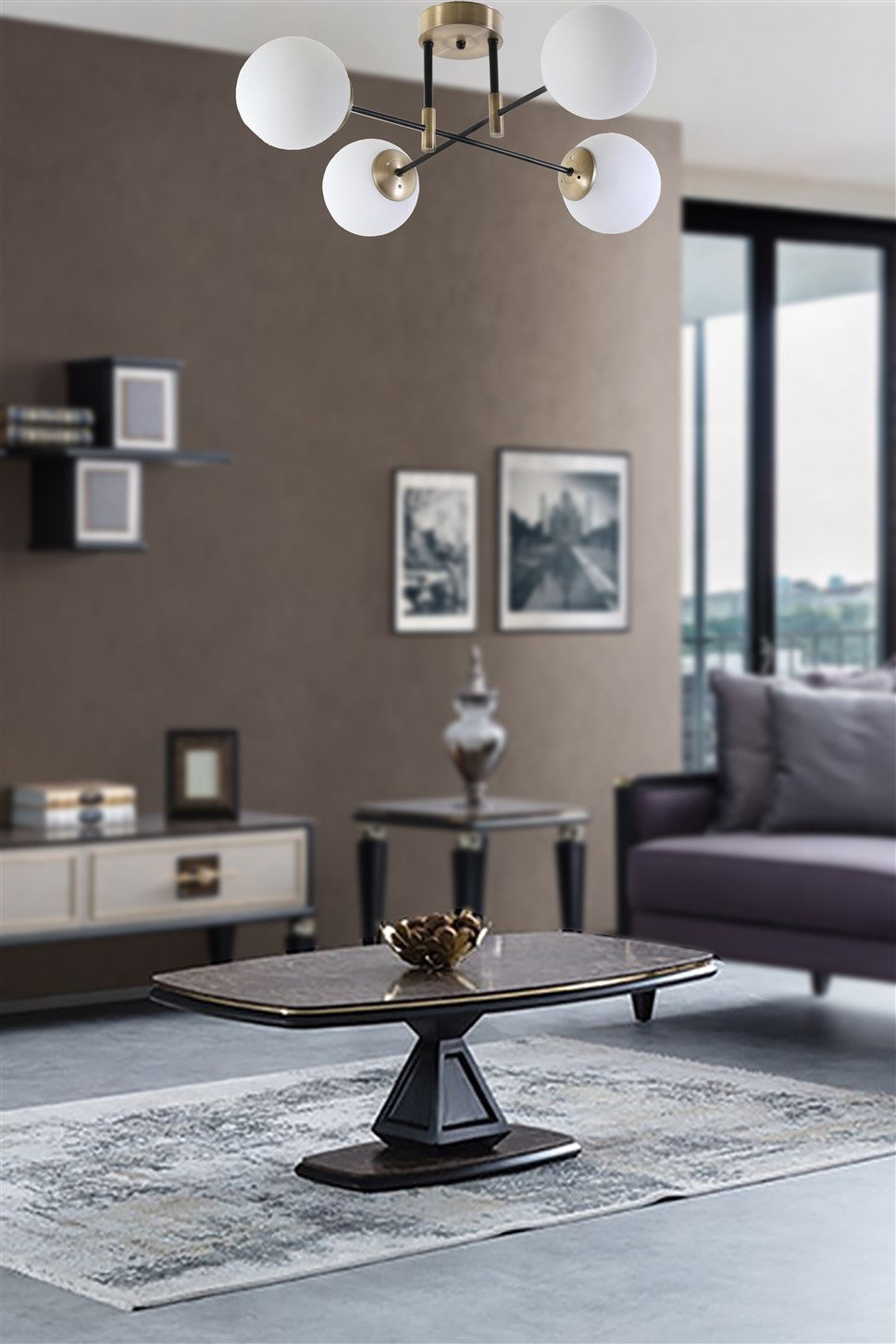Lampa sufitowa Terrecta x4 biało-złota