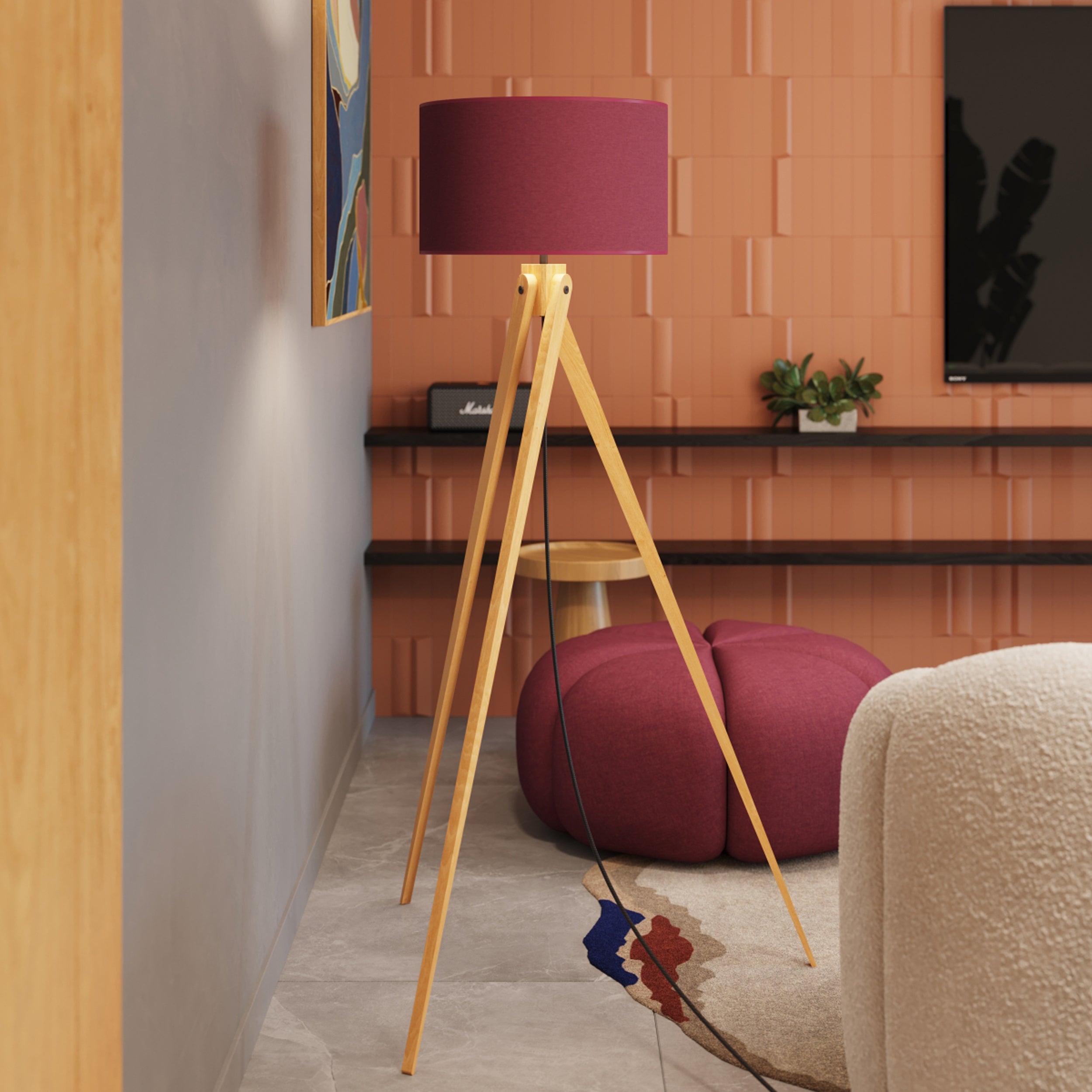 Lampa podłogowa Natt burgund
