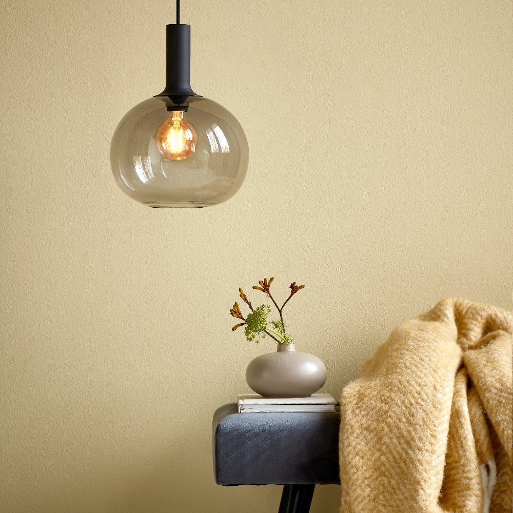 Lampa wisząca Alton średnica 25 cm szare szkło