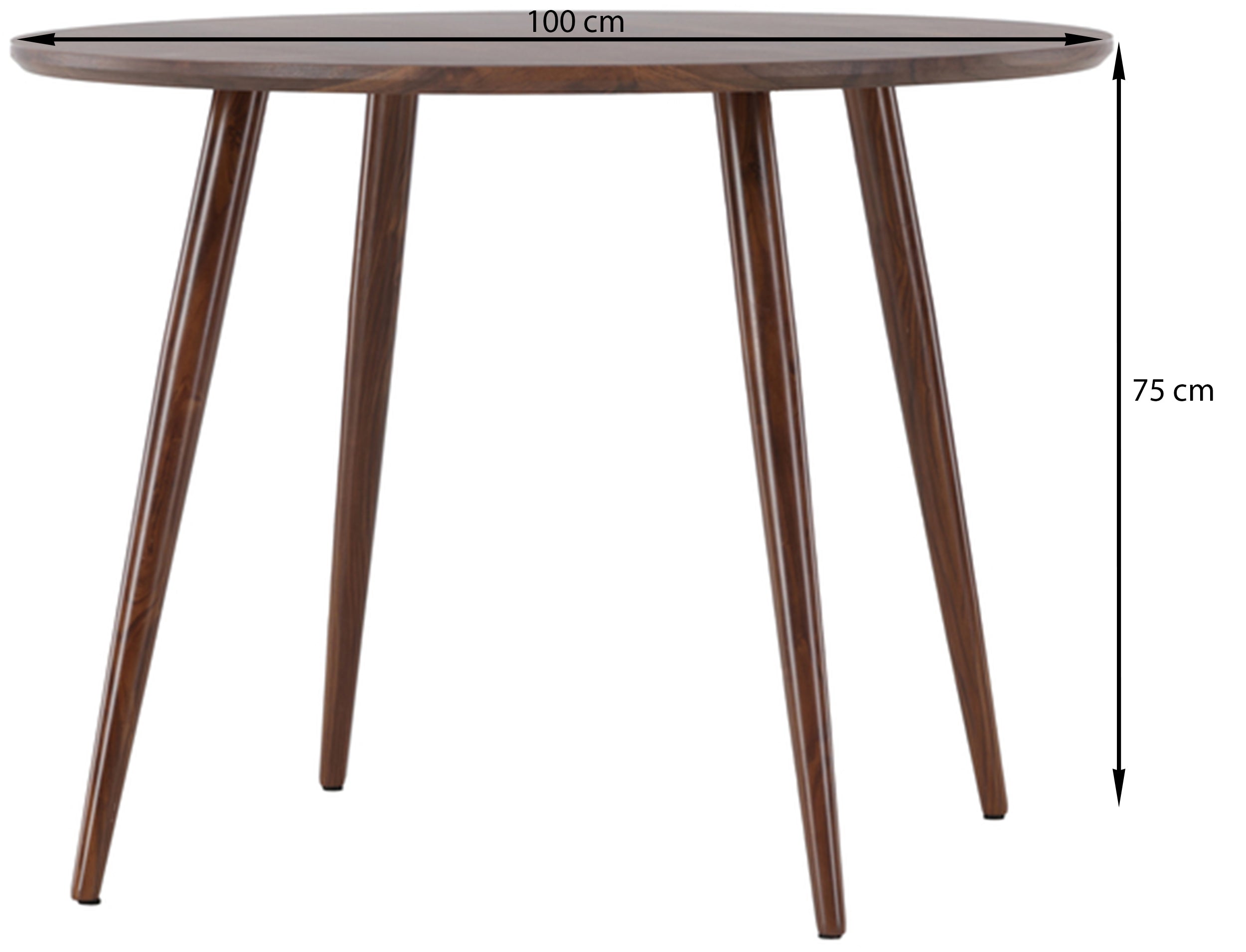 Stół Sanford okrągły blat średnica 100 cm mokka