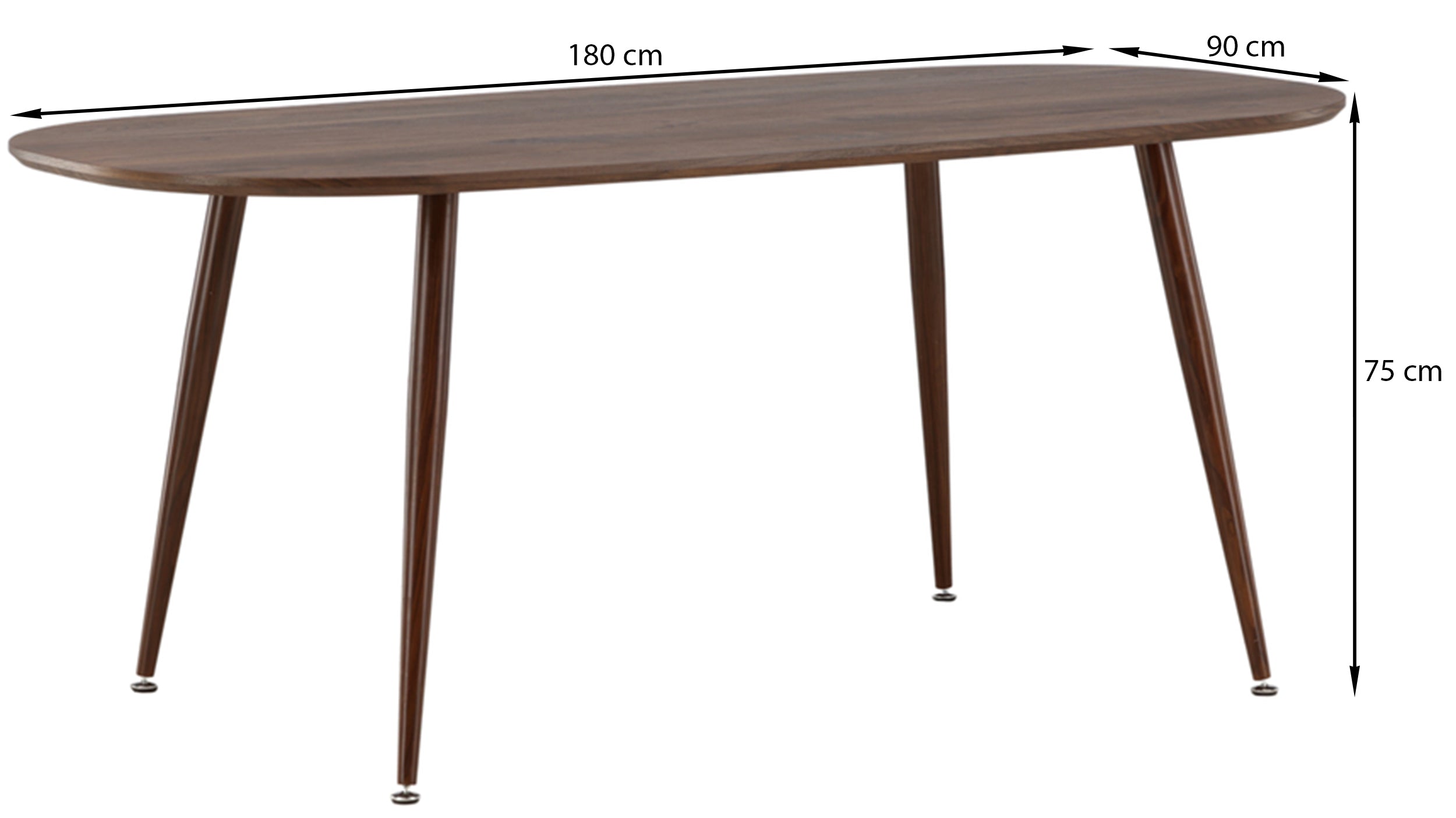 Stół Sanford 90x180 cm mokka