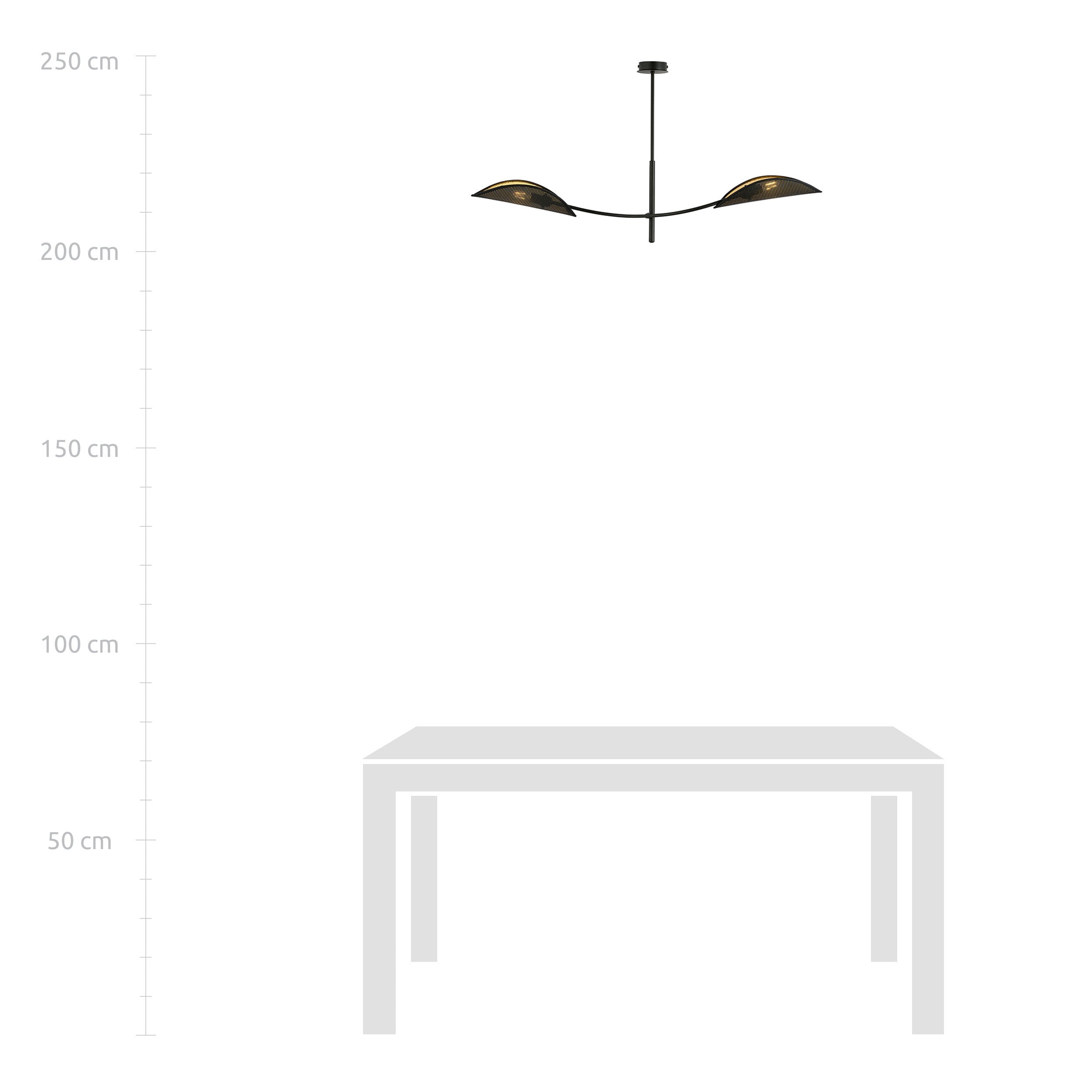 Lampa wisząca Farang x2 czarno-złota