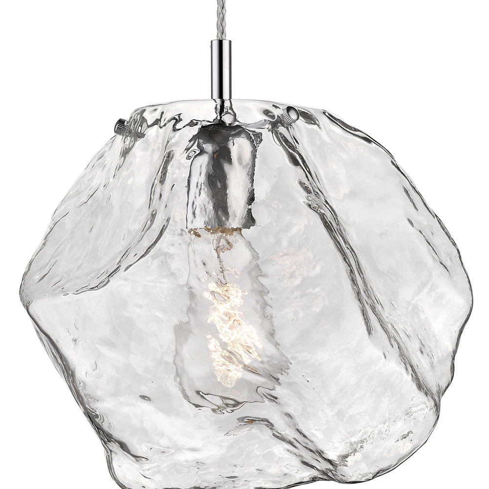 Lampa wisząca Arsenio srebrna duża transparentna