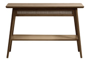 Konsola Visimmy 110x40 cm przyciemniony dąb/plecionka