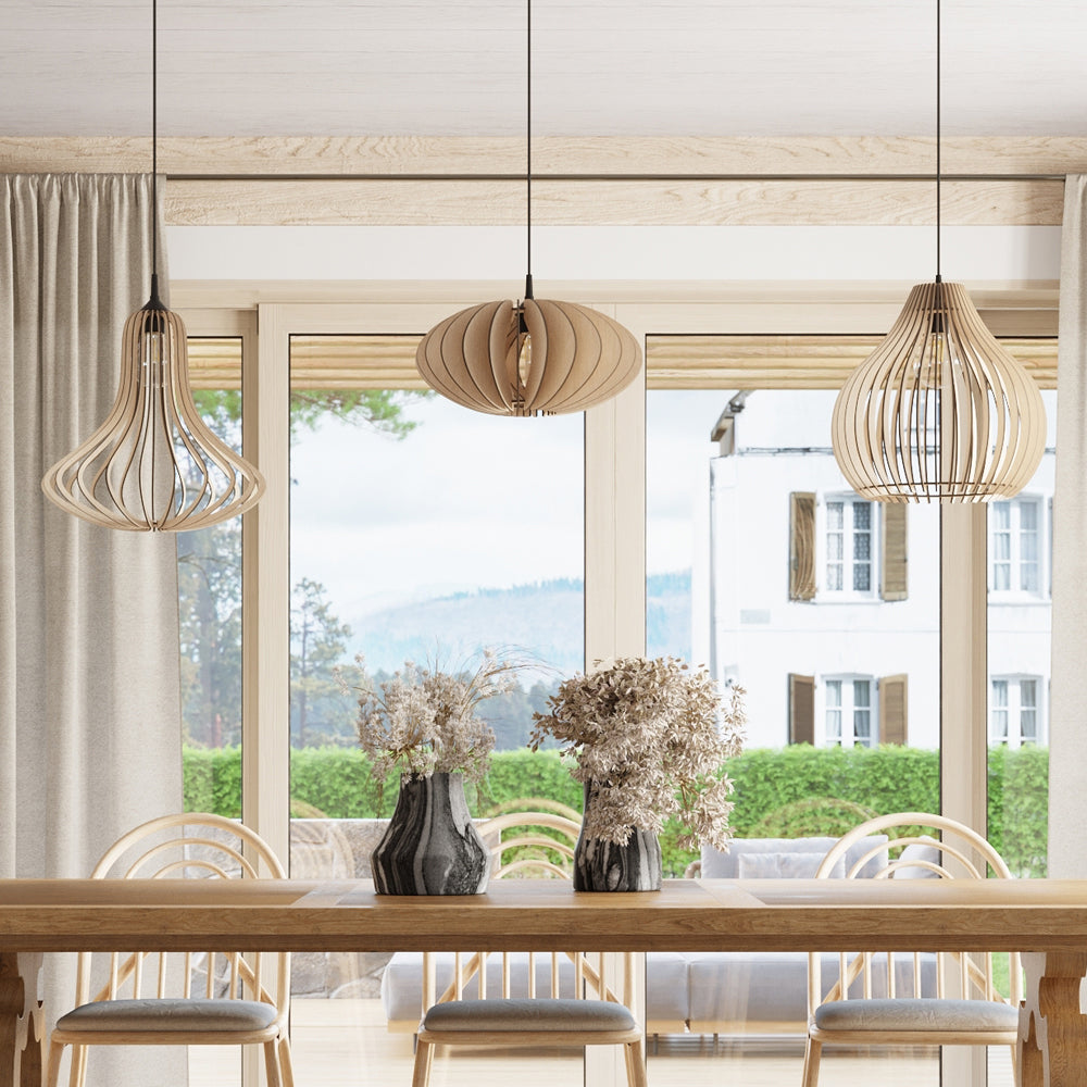 Lampa wisząca Apriva drewniany średnica 40 cm