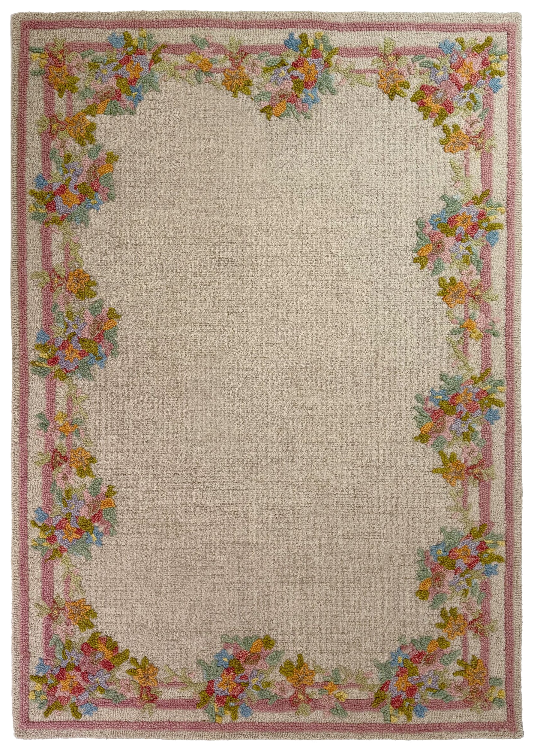 Dywan wełniany ręcznie wykonany Elise Floral 140x200 cm wielokolorowy