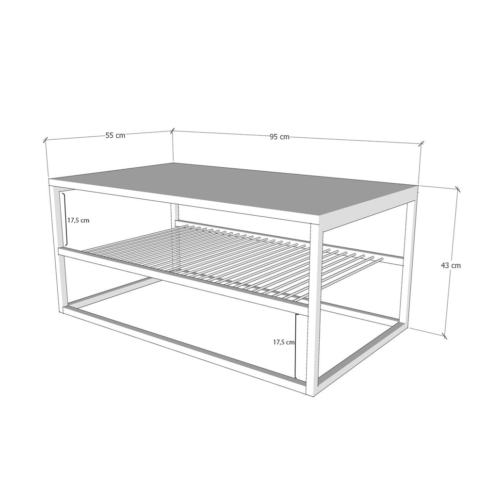 Stolik kawowy Asedo z półką 55x95 sosna