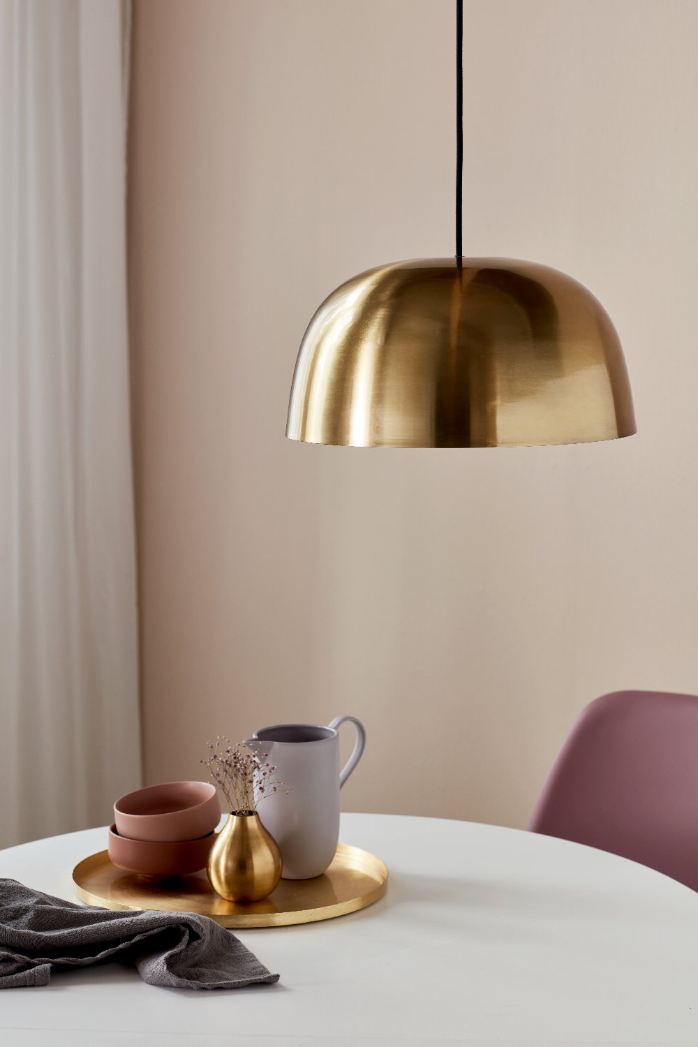 Lampa wisząca Cera złoty klosz