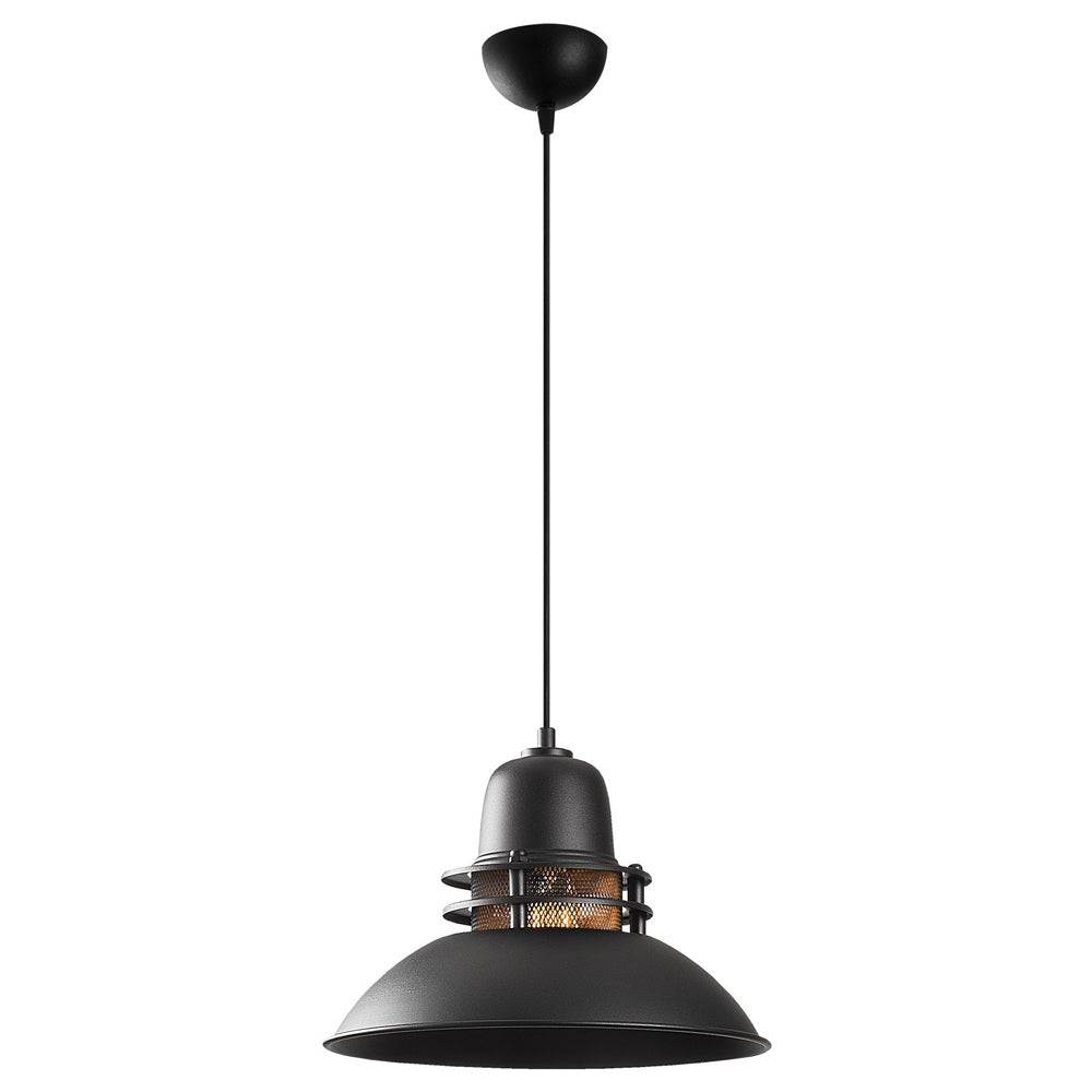 Lampa sufitowa Ardulace industrialna średnica 34 cm czarna