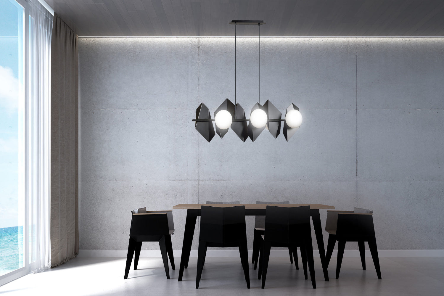 Lampa wisząca Ankona czarna x6