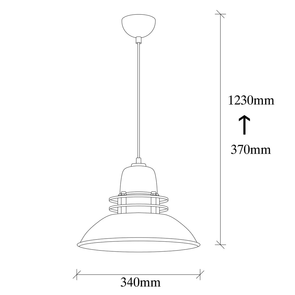 Lampa sufitowa Ardulace industrialna średnica 34 cm czarna