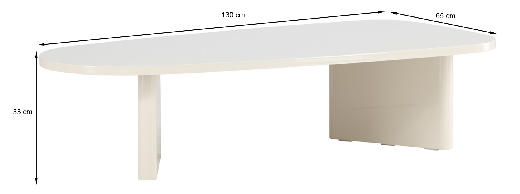 Stolik kawowy Ritony 130x65 cm jasnobeżowy