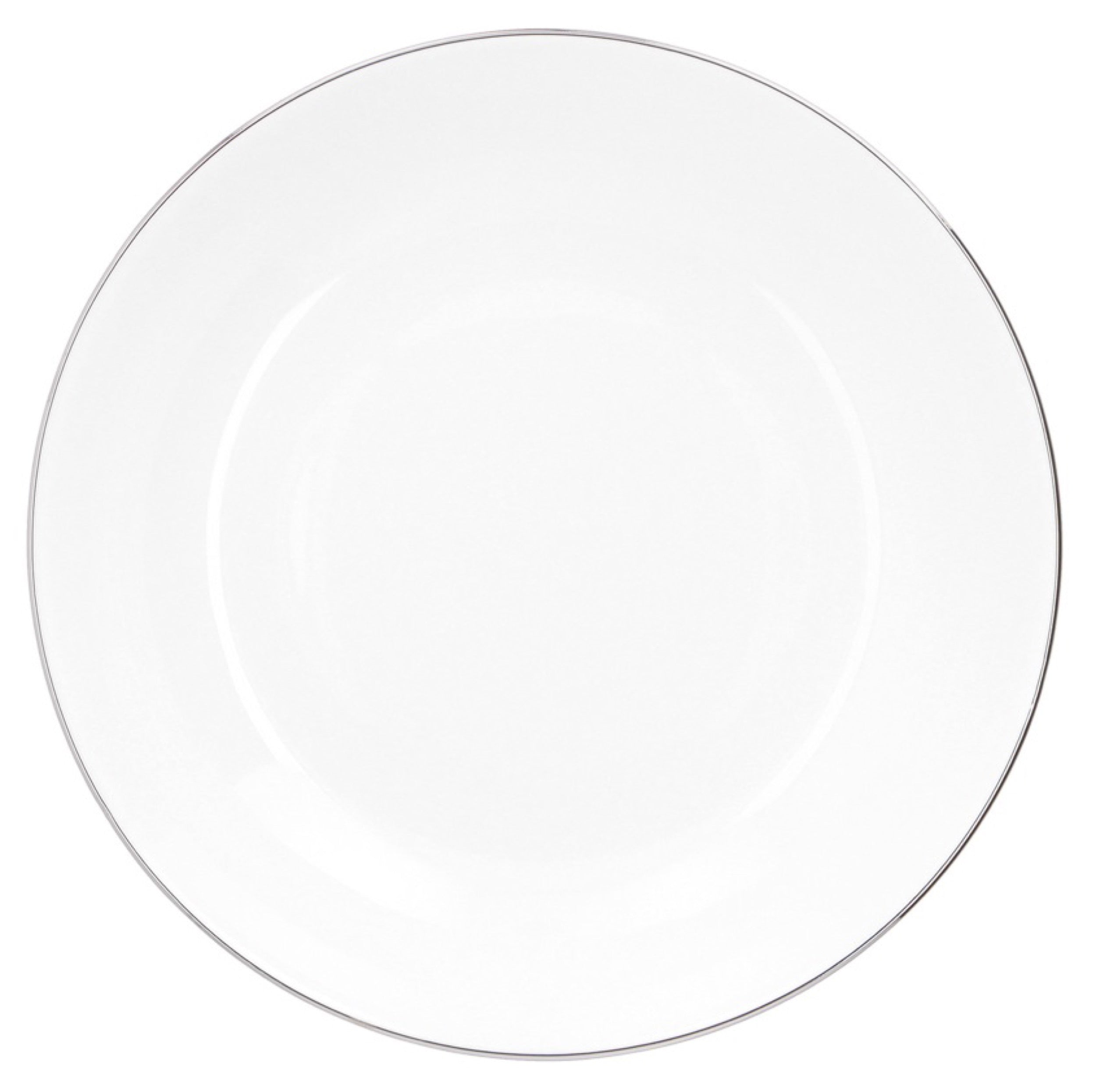 Serwis obiadowy porcelanowy dla 12 os. City biało-srebrne