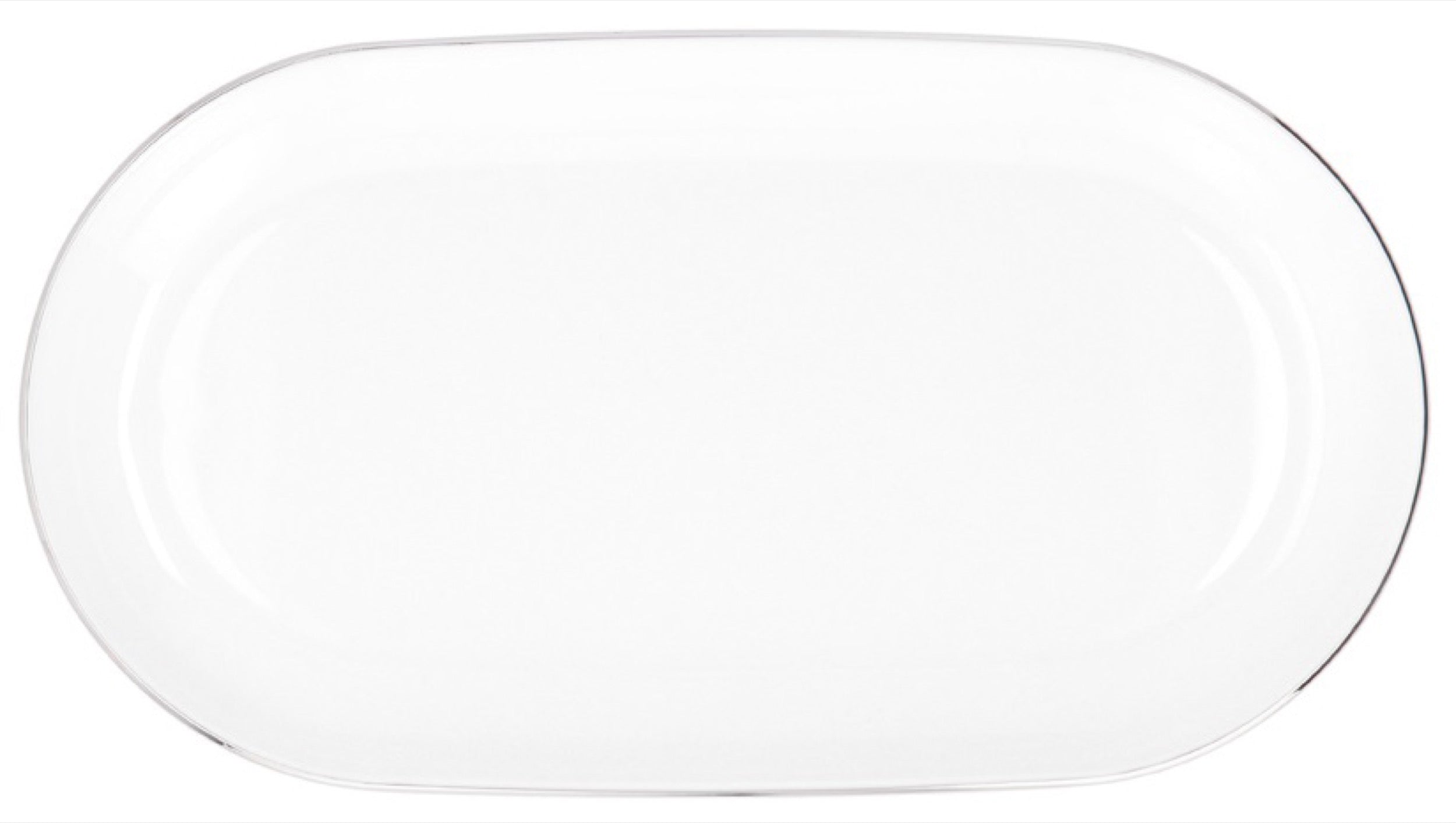 Serwis obiadowy porcelanowy dla 12 os. City biało-srebrne