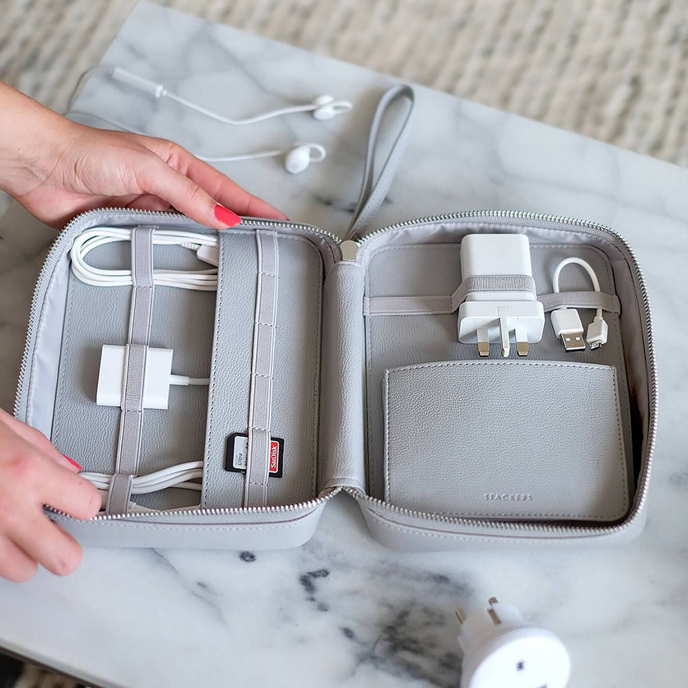 Organizer na kable Pebble Cable Tidy szary