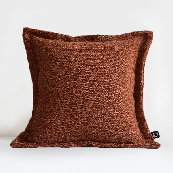 Poszewka Boucle z dekoracyjnym rantem 40x40 cm rdzawobrązowa