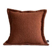Poszewka Boucle z dekoracyjnym rantem 40x40 cm rdzawobrązowa