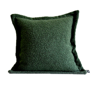 Poszewka Boucle z dekoracyjnym rantem 40x40 cm zielona