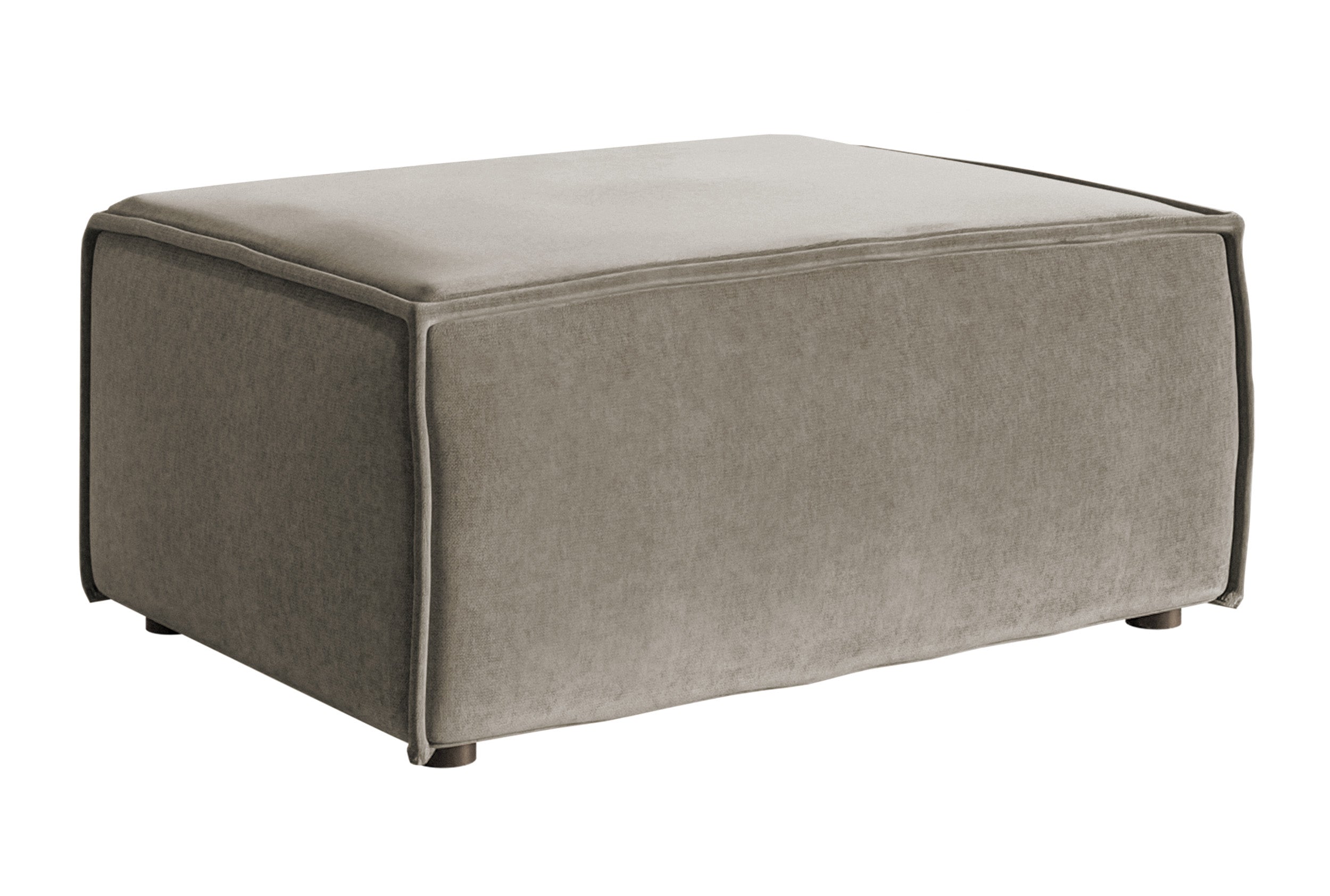 Pufa Copertino 65x90 cm szarobeżowa welur hydrofobowy