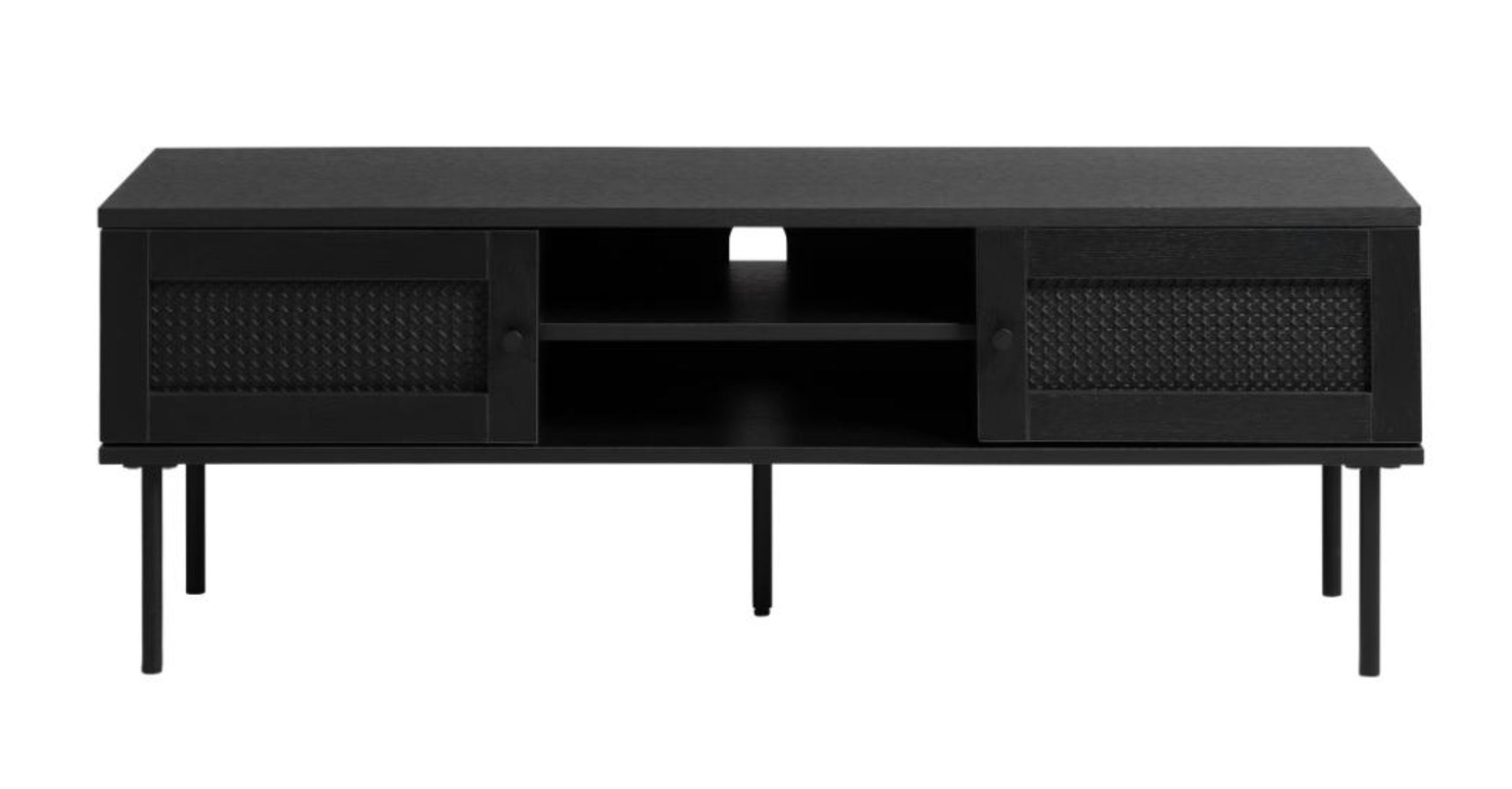 Szafka RTV Mogest 120 cm czarna plecionka boho