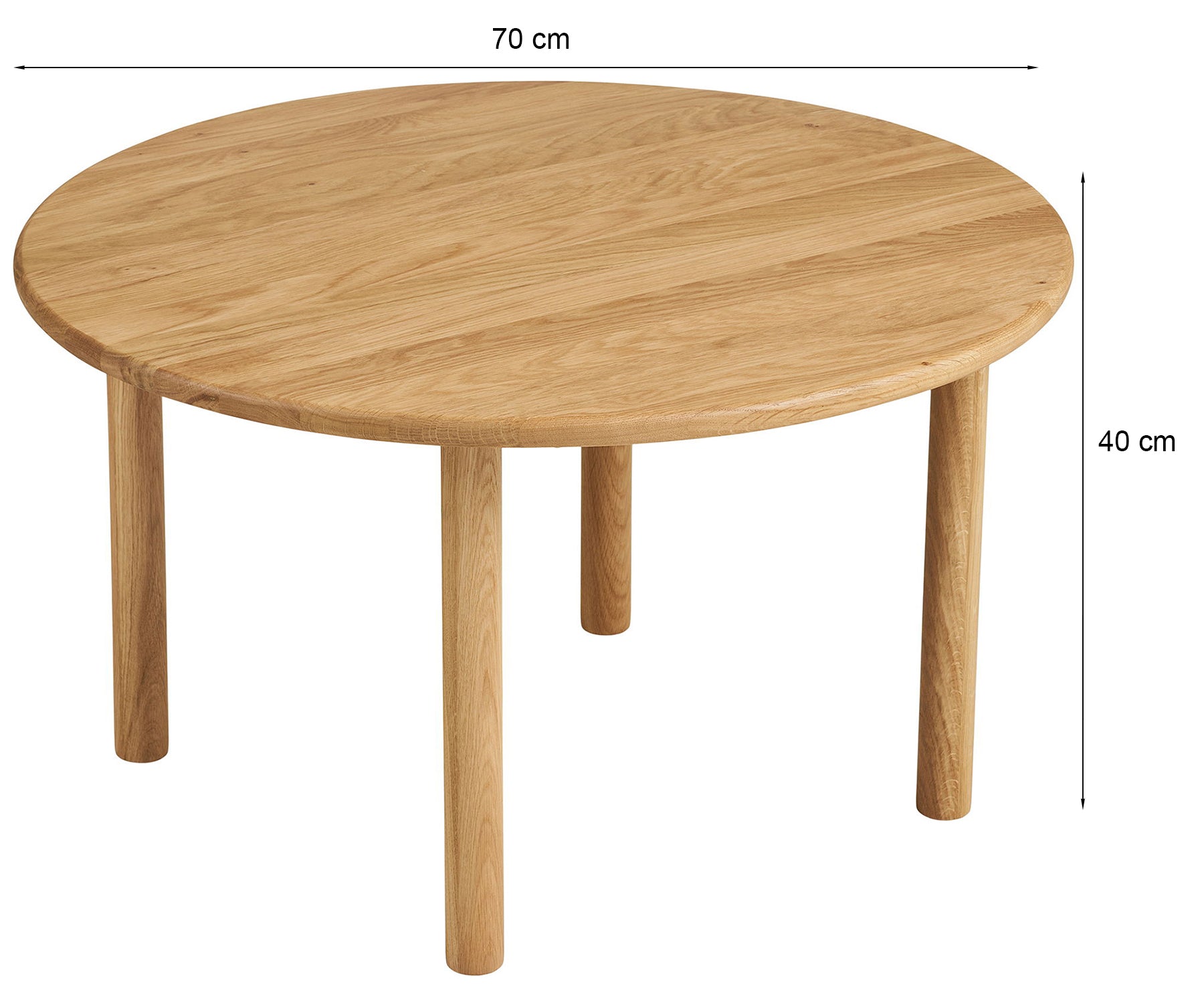 Stolik kawowy Terizes okrągły 70 cm dąb naturalny