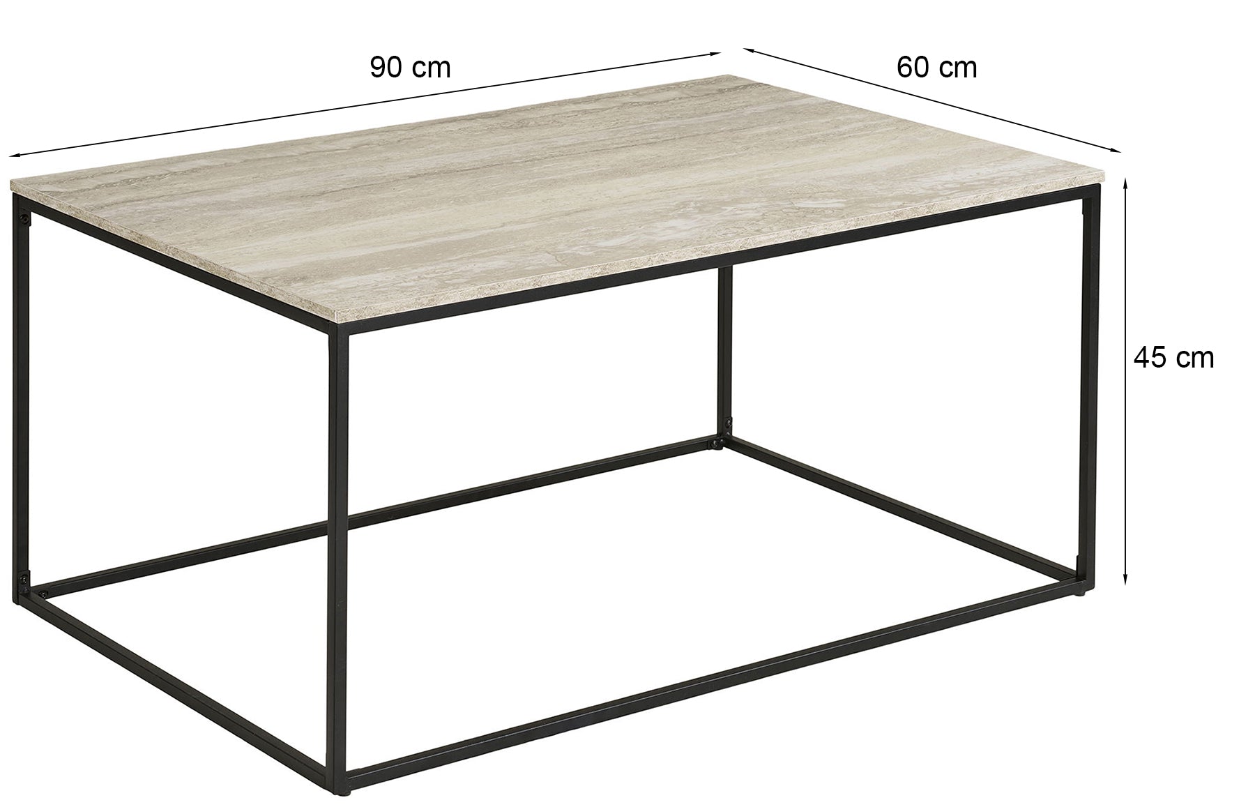 Stolik kawowy Krapina 90x60 cm trawertyn